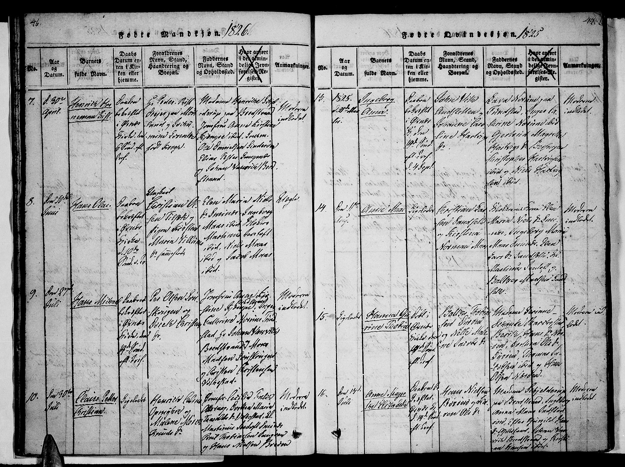 Ministerialprotokoller, klokkerbøker og fødselsregistre - Nordland, SAT/A-1459/893/L1331: Parish register (official) no. 893A04, 1820-1840, p. 46-47