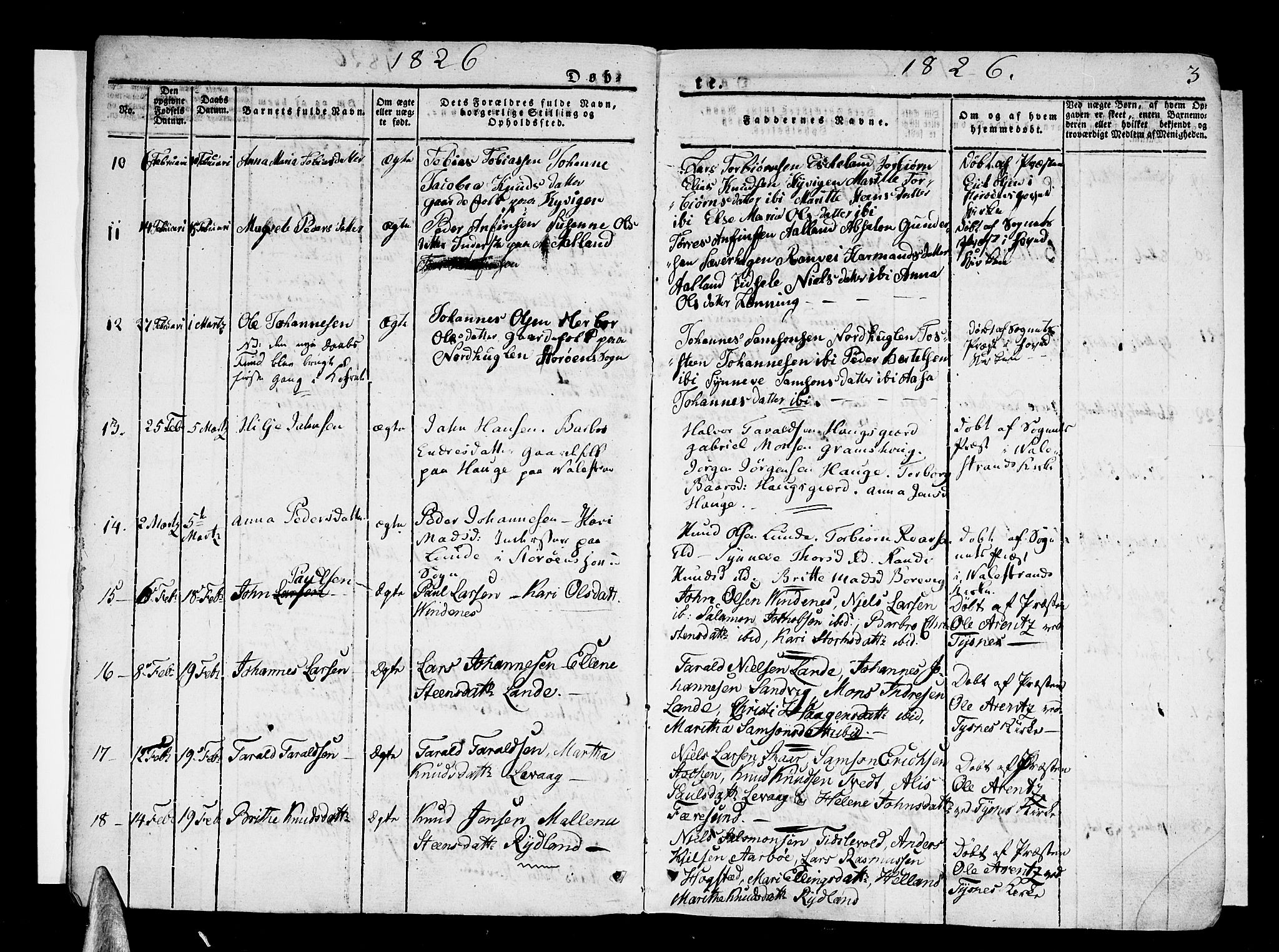 Stord sokneprestembete, AV/SAB-A-78201/H/Haa: Parish register (official) no. A 6, 1826-1840, p. 3