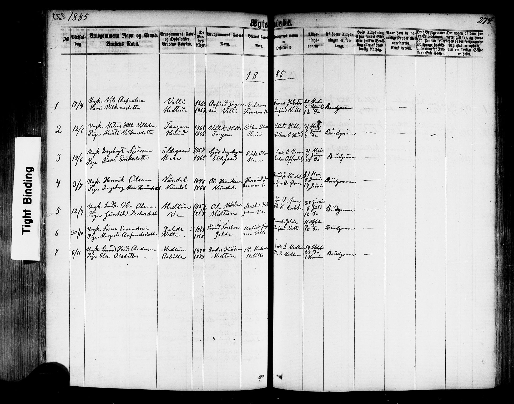 Årdal sokneprestembete, SAB/A-81701: Parish register (official) no. A 3, 1863-1886, p. 274