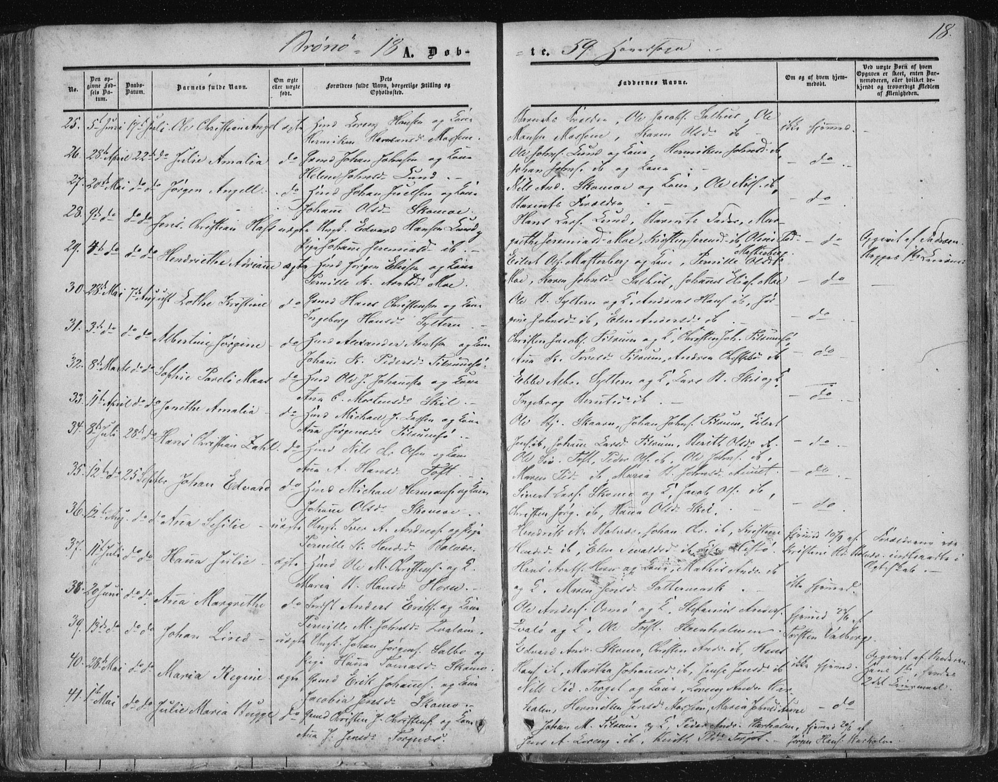 Ministerialprotokoller, klokkerbøker og fødselsregistre - Nordland, AV/SAT-A-1459/813/L0198: Parish register (official) no. 813A08, 1834-1874, p. 18