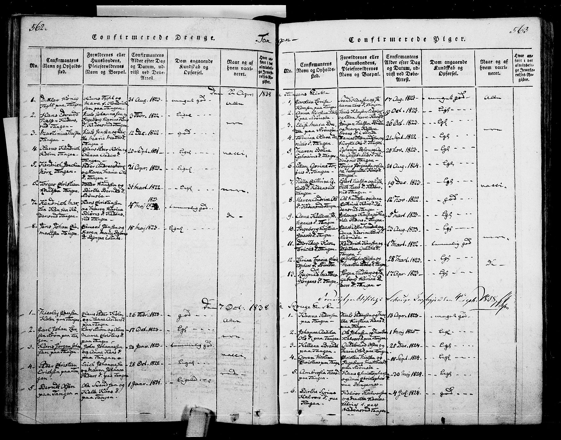 Skoger kirkebøker, AV/SAKO-A-59/F/Fa/L0002: Parish register (official) no. I 2 /2, 1814-1842, p. 562-563