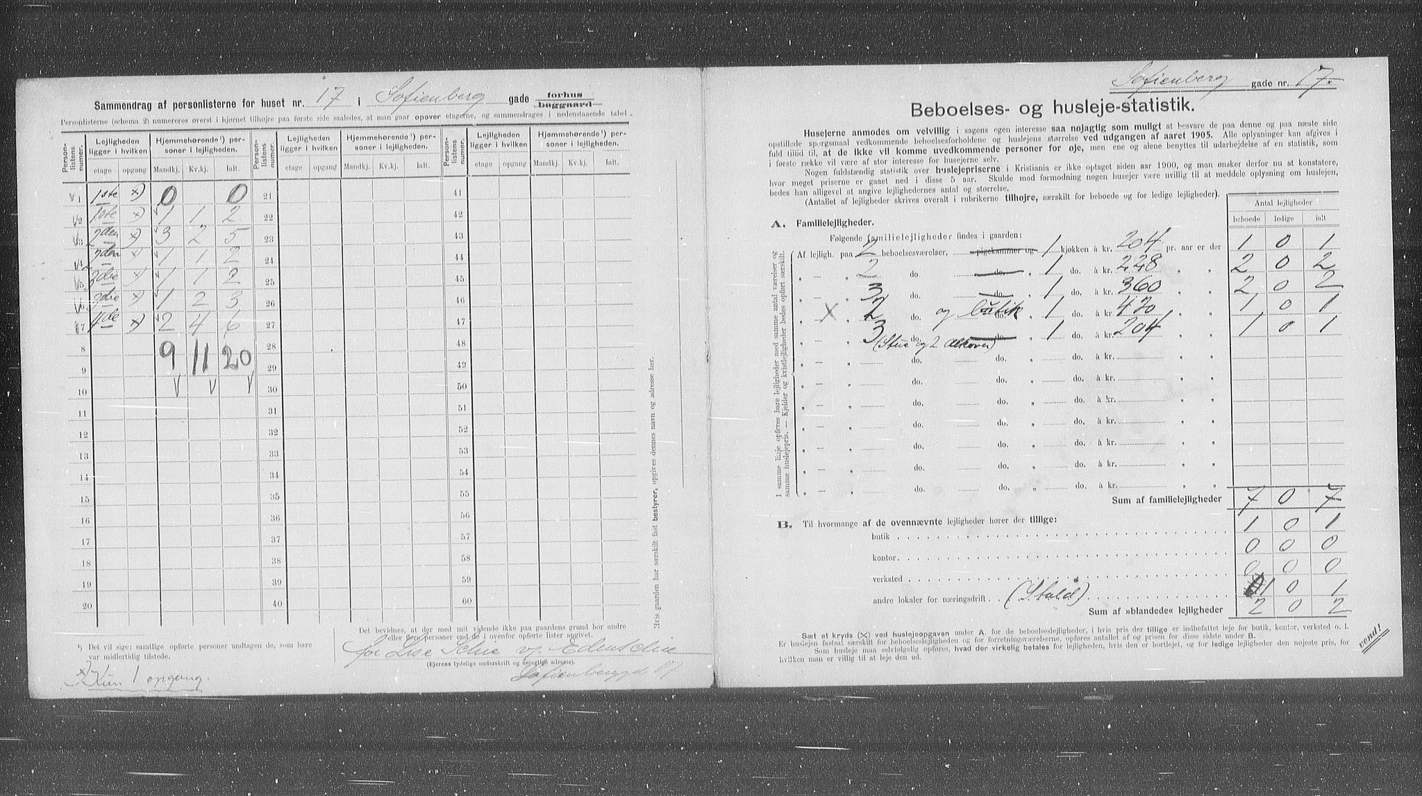 OBA, Municipal Census 1905 for Kristiania, 1905, p. 50907