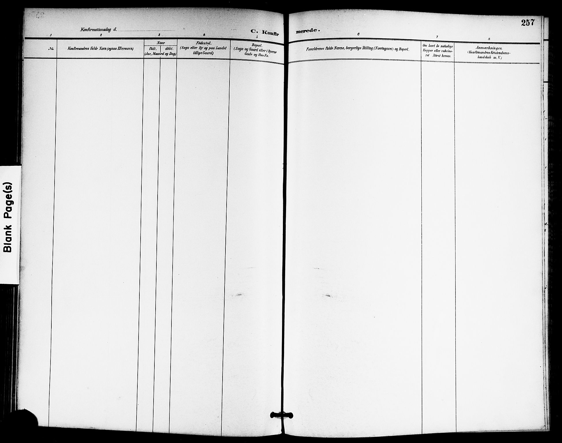 Skedsmo prestekontor Kirkebøker, AV/SAO-A-10033a/G/Ga/L0005a: Parish register (copy) no. I 5A, 1896-1901, p. 257