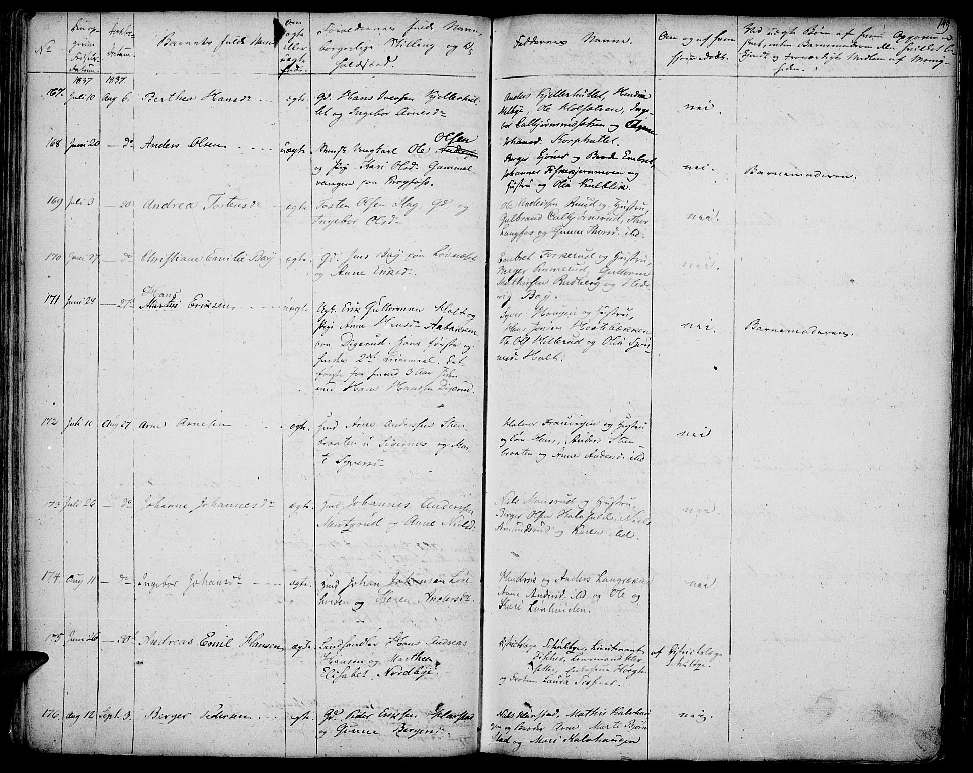 Vinger prestekontor, AV/SAH-PREST-024/H/Ha/Haa/L0007: Parish register (official) no. 7, 1826-1839, p. 149