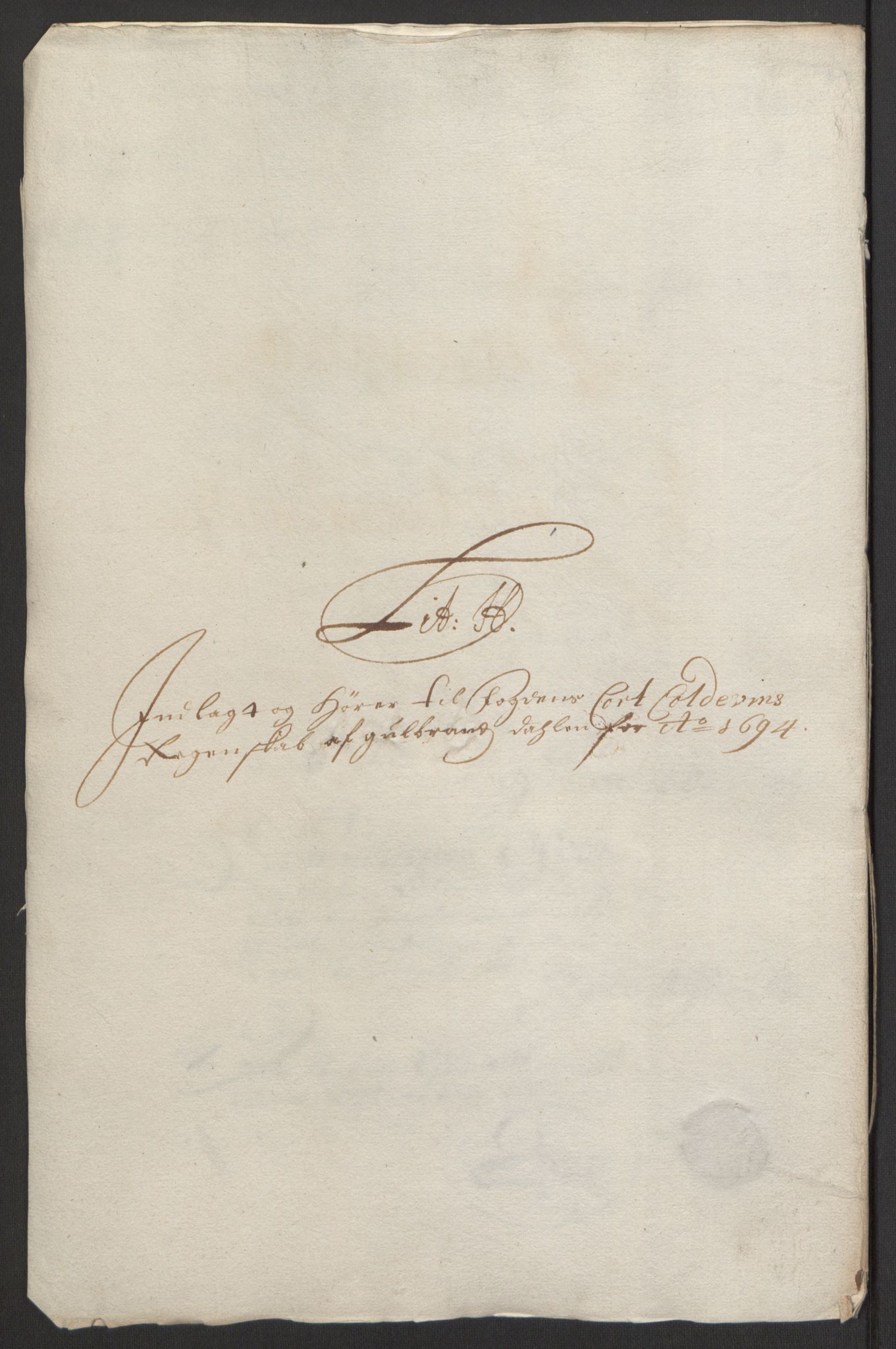 Rentekammeret inntil 1814, Reviderte regnskaper, Fogderegnskap, RA/EA-4092/R17/L1168: Fogderegnskap Gudbrandsdal, 1694, p. 338