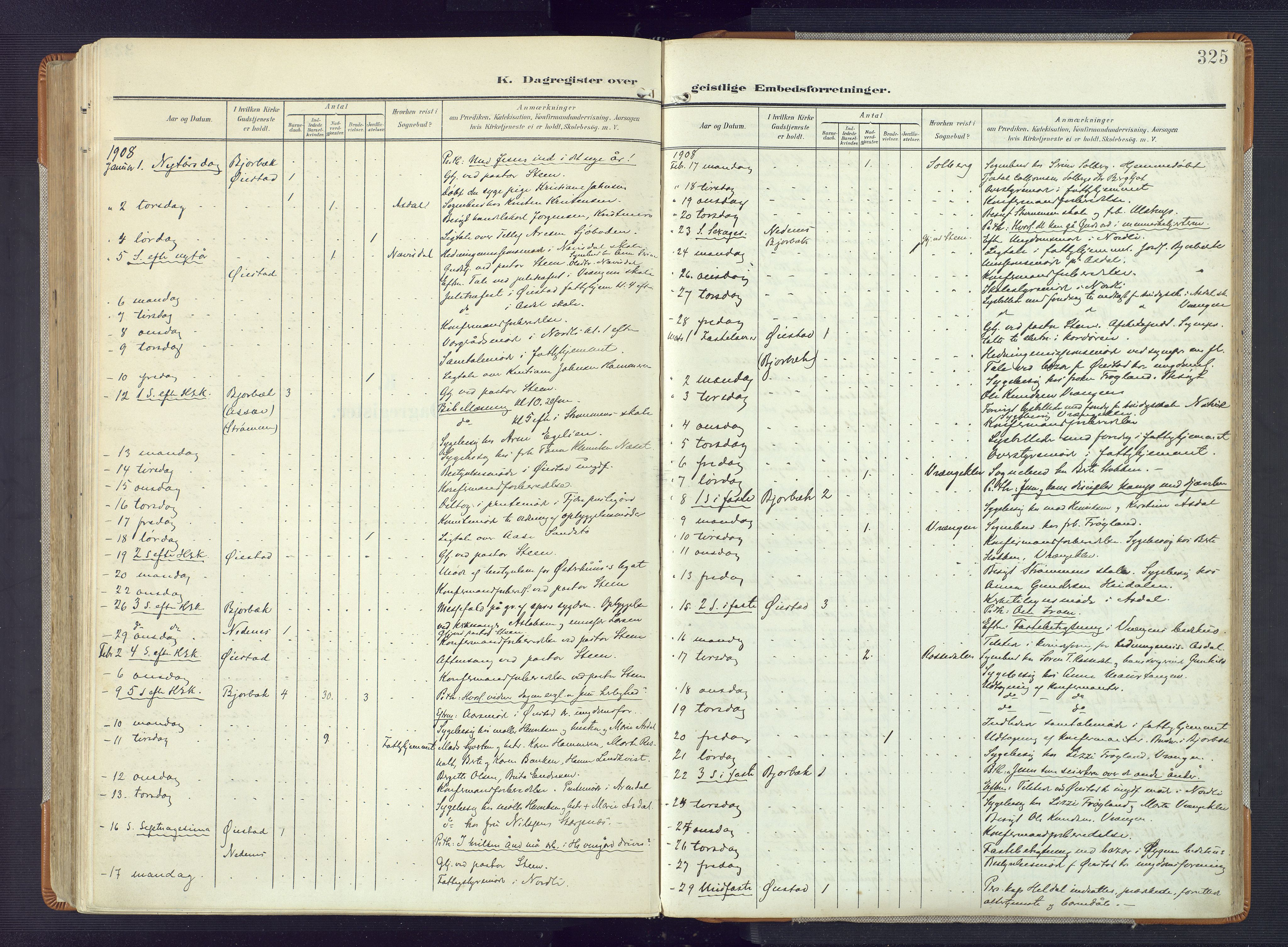 Øyestad sokneprestkontor, AV/SAK-1111-0049/F/Fa/L0019: Parish register (official) no. A 19, 1908-1922, p. 325