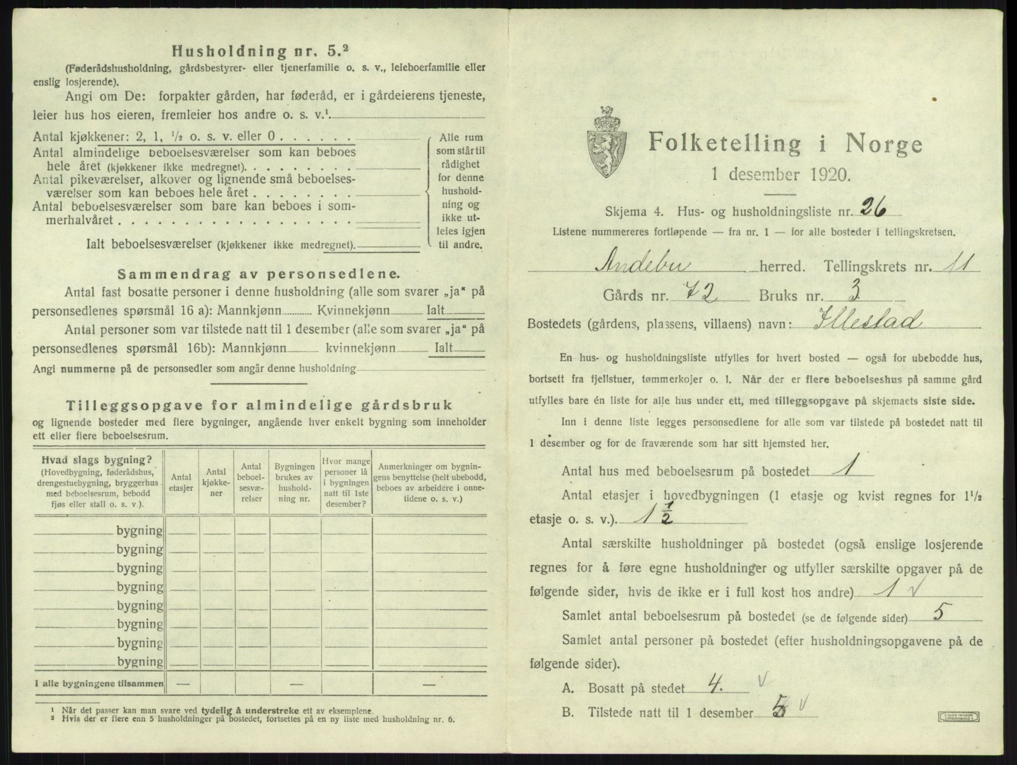 SAKO, 1920 census for Andebu, 1920, p. 641