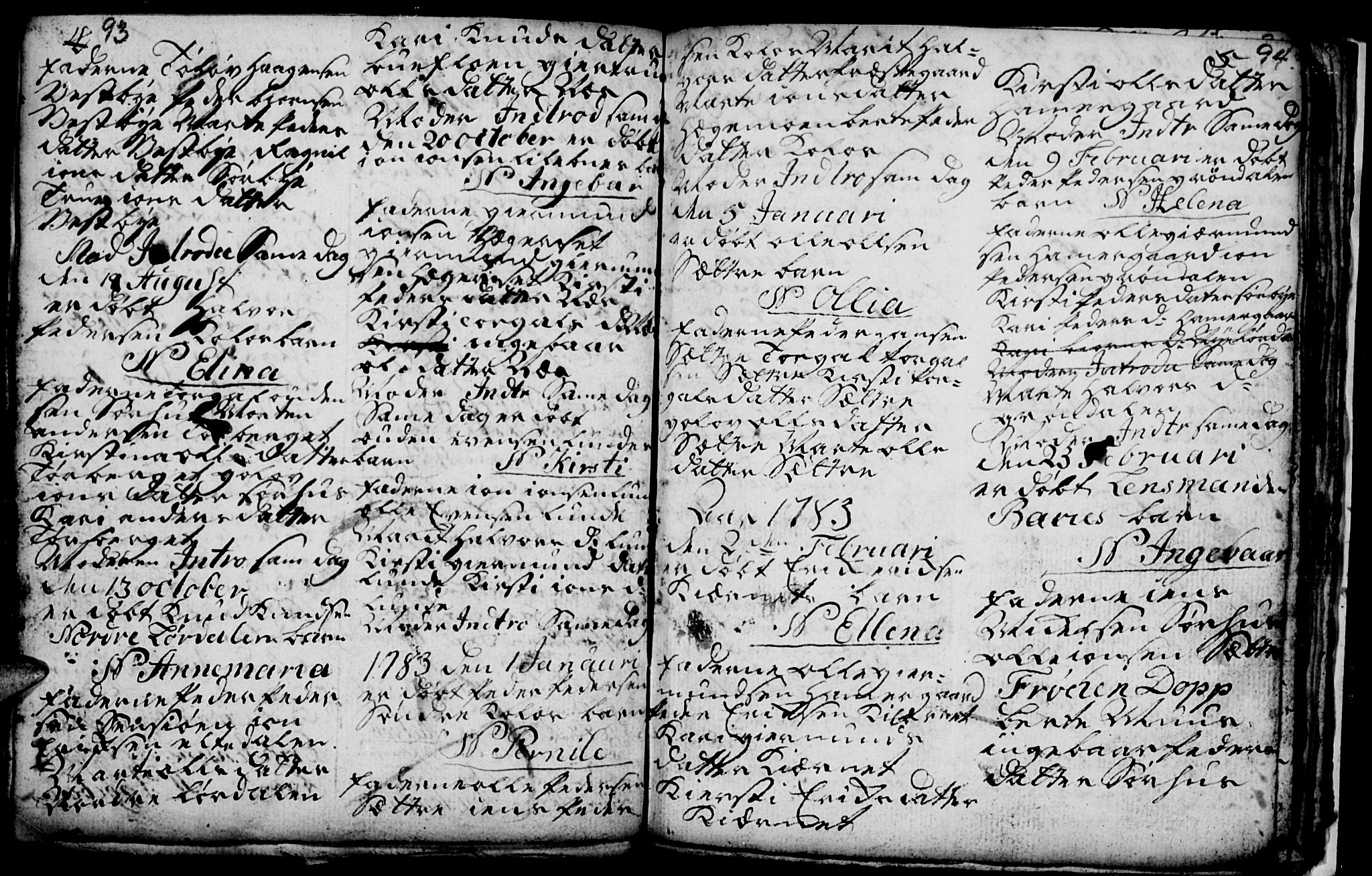 Trysil prestekontor, AV/SAH-PREST-046/H/Ha/Hab/L0001: Parish register (copy) no. 1, 1781-1799, p. 93-94