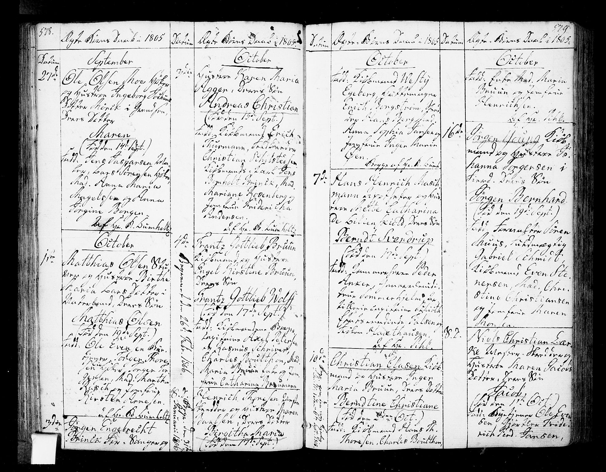 Oslo domkirke Kirkebøker, SAO/A-10752/F/Fa/L0005: Parish register (official) no. 5, 1787-1806, p. 578-579