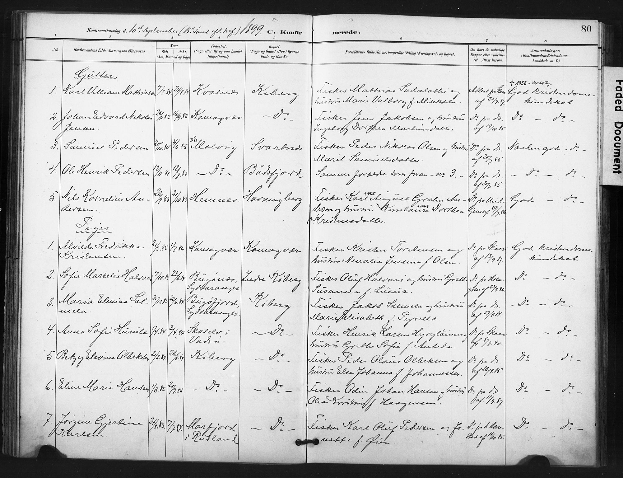 Vardø sokneprestkontor, AV/SATØ-S-1332/H/Ha/L0011kirke: Parish register (official) no. 11, 1897-1911, p. 80