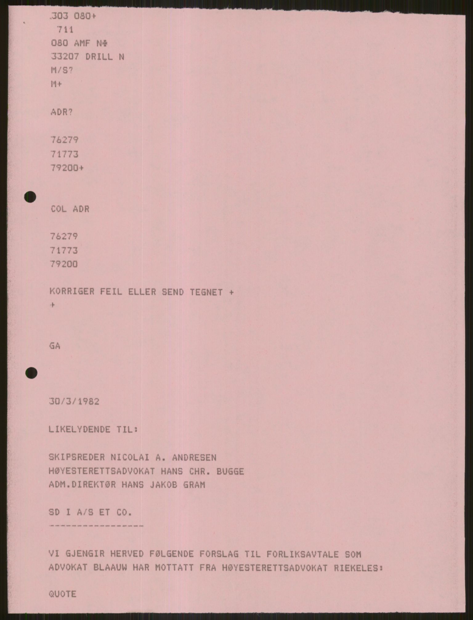 Pa 1503 - Stavanger Drilling AS, SAST/A-101906/D/L0005: Korrespondanse og saksdokumenter, 1974-1985, p. 830