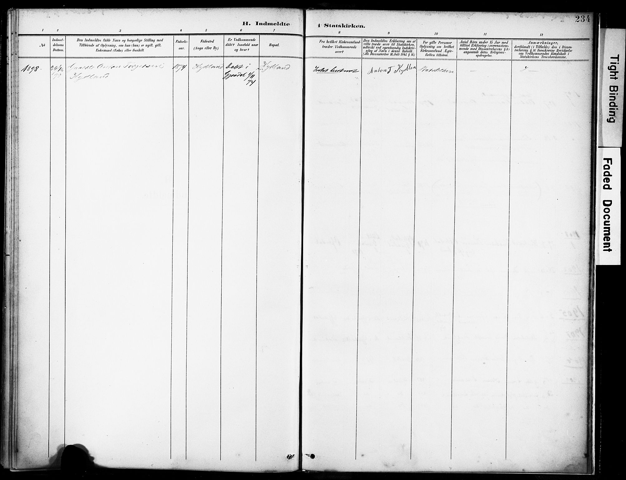Lye sokneprestkontor, SAST/A-101794/001/30BA/L0012: Parish register (official) no. A 11, 1896-1909, p. 234
