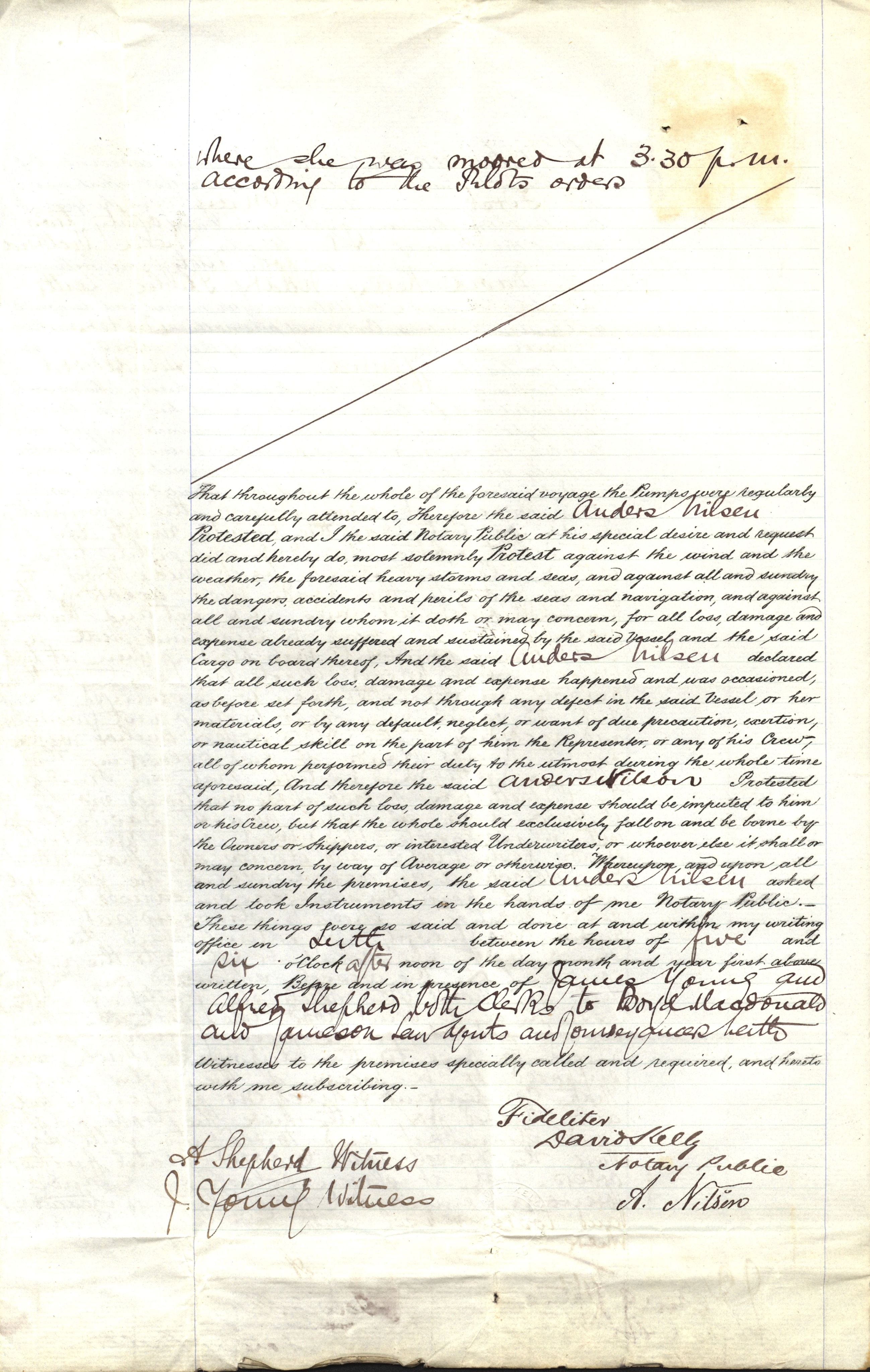 Pa 63 - Østlandske skibsassuranceforening, VEMU/A-1079/G/Ga/L0014/0012: Havaridokumenter / Sophie, Andover, Alliance, Anna, 1882, p. 23