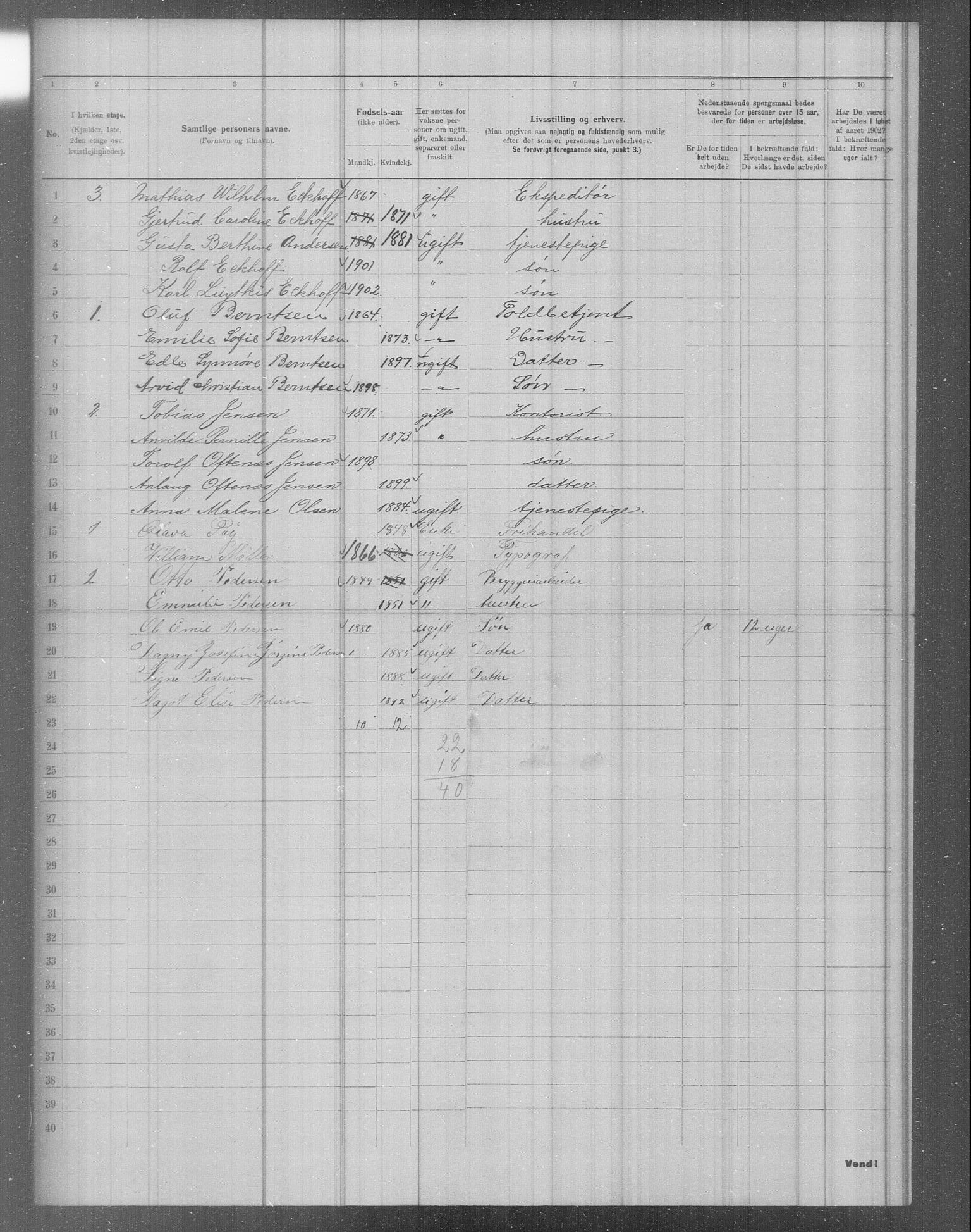 OBA, Municipal Census 1902 for Kristiania, 1902, p. 2727