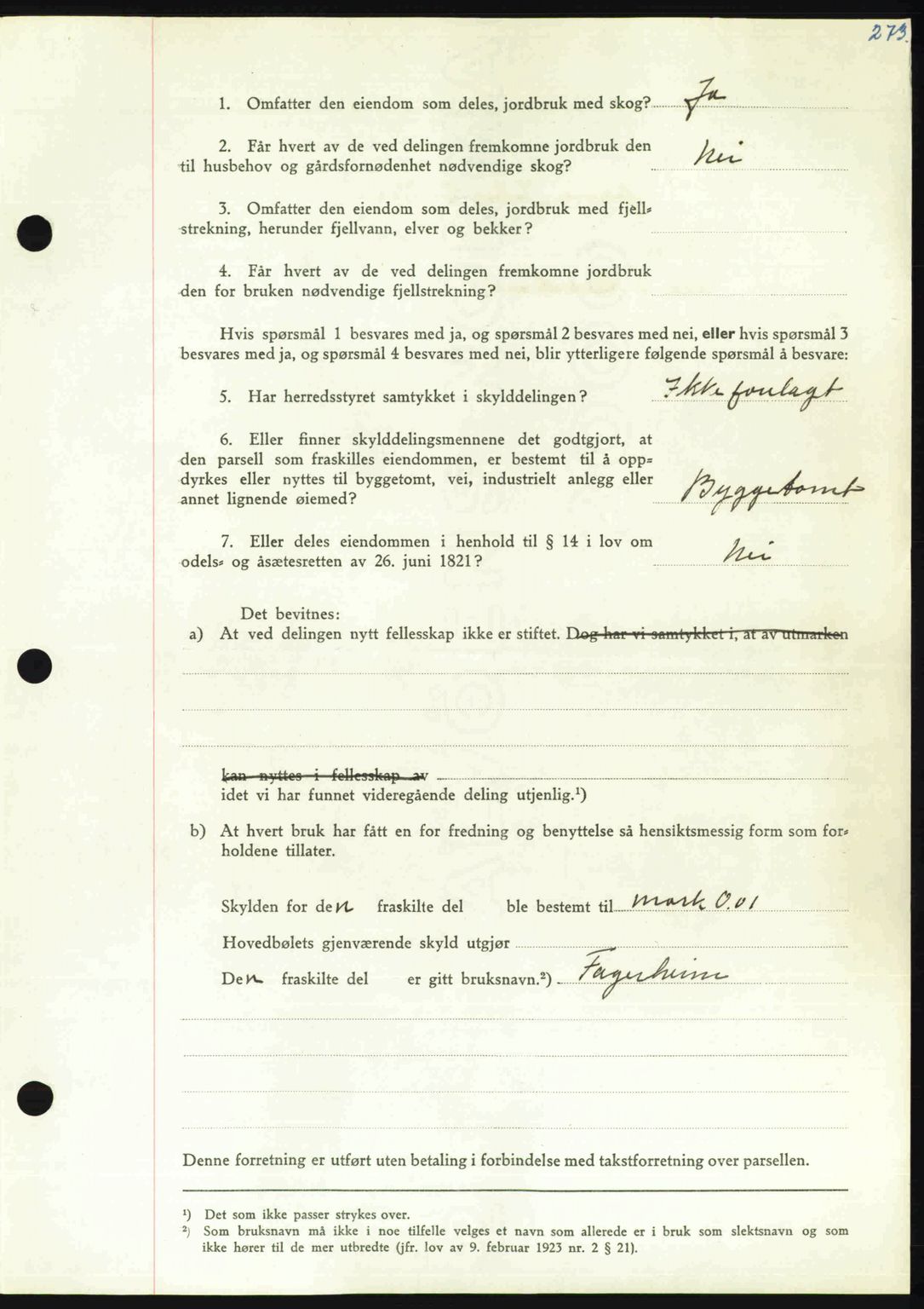 Nordmøre sorenskriveri, AV/SAT-A-4132/1/2/2Ca: Mortgage book no. A112, 1949-1949, Diary no: : 2383/1949