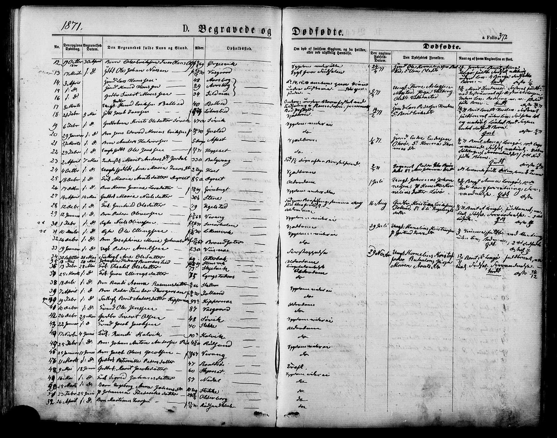 Ministerialprotokoller, klokkerbøker og fødselsregistre - Møre og Romsdal, SAT/A-1454/568/L0805: Parish register (official) no. 568A12 /1, 1869-1884, p. 372