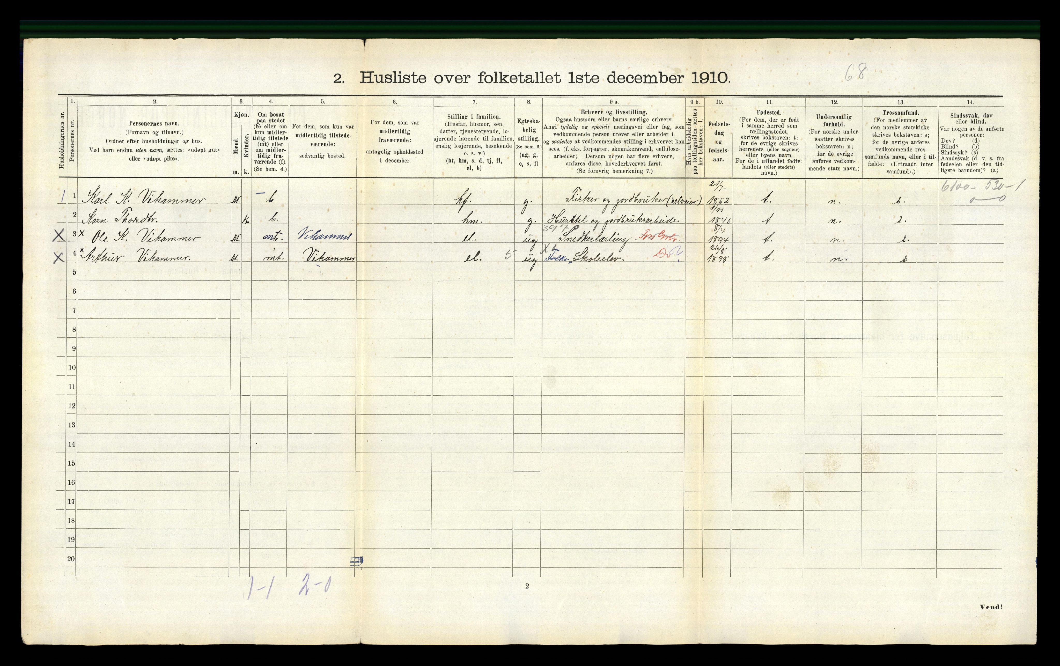 RA, 1910 census for Stordal, 1910, p. 39