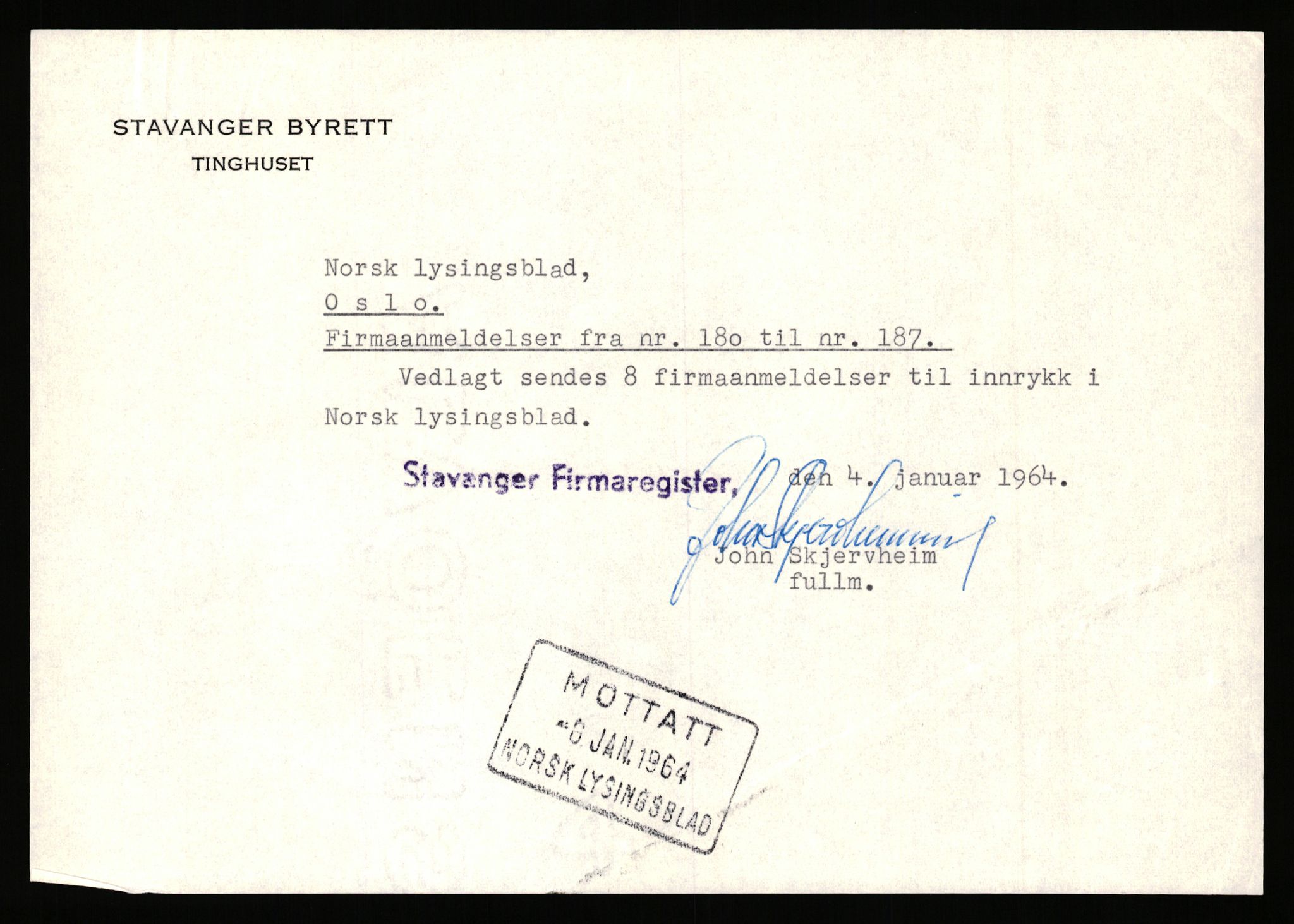 Stavanger byfogd, SAST/A-101408/002/J/Jd/Jde/L0003: Registreringsmeldinger og bilag. Enkeltmannsforetak, 751-1000, 1928-1976, p. 344