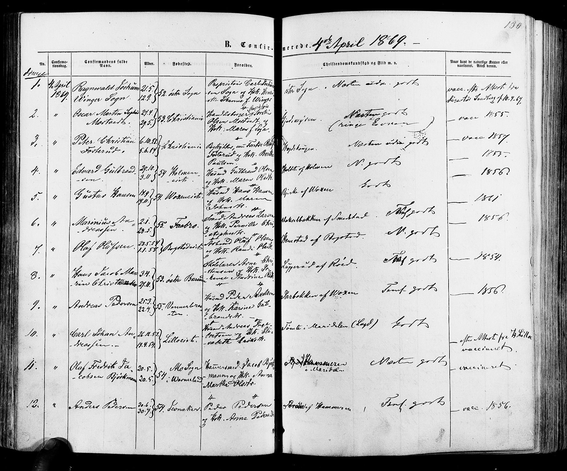 Vestre Aker prestekontor Kirkebøker, SAO/A-10025/F/Fa/L0005: Parish register (official) no. 5, 1859-1877, p. 150