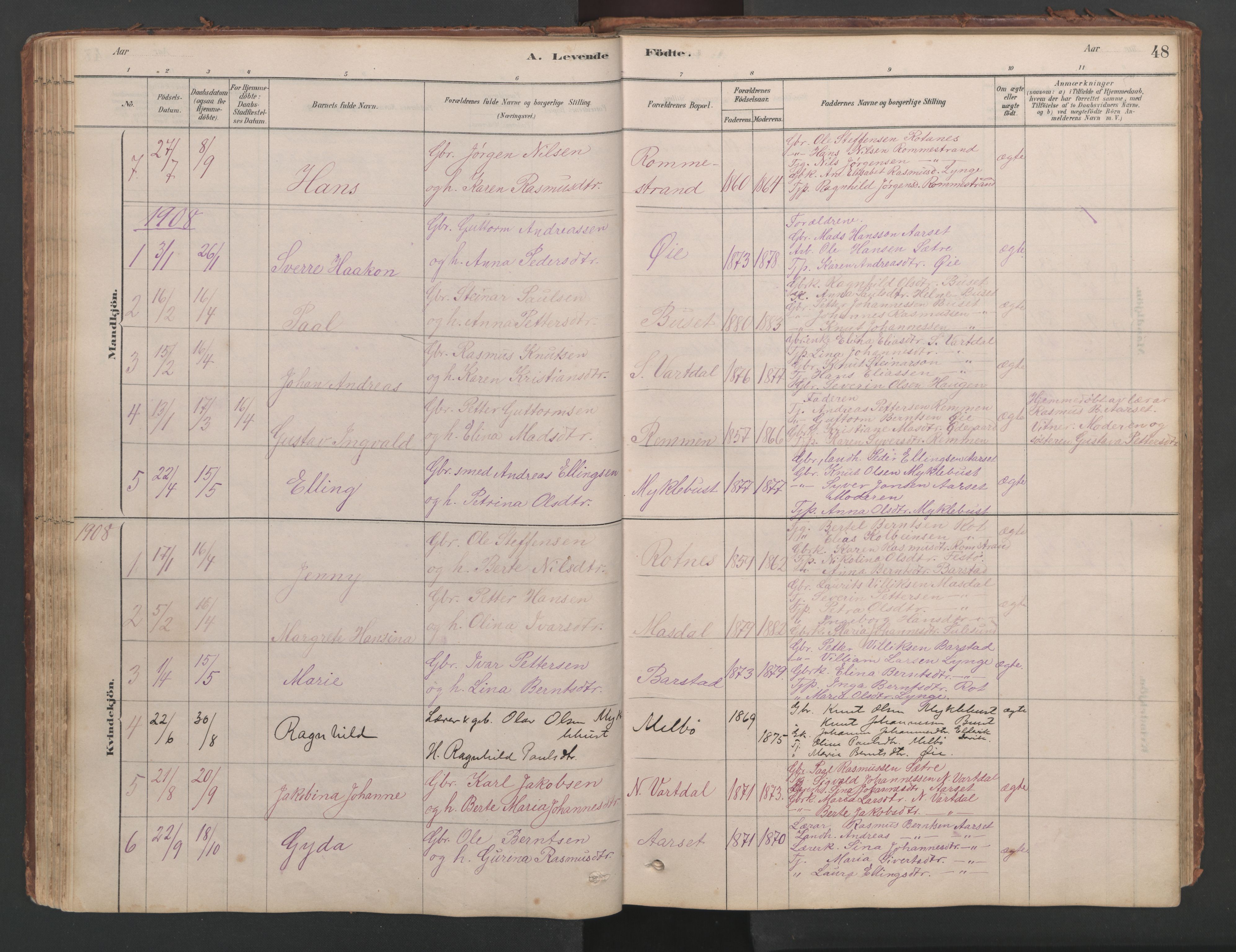 Ministerialprotokoller, klokkerbøker og fødselsregistre - Møre og Romsdal, SAT/A-1454/514/L0201: Parish register (copy) no. 514C01, 1878-1919, p. 48