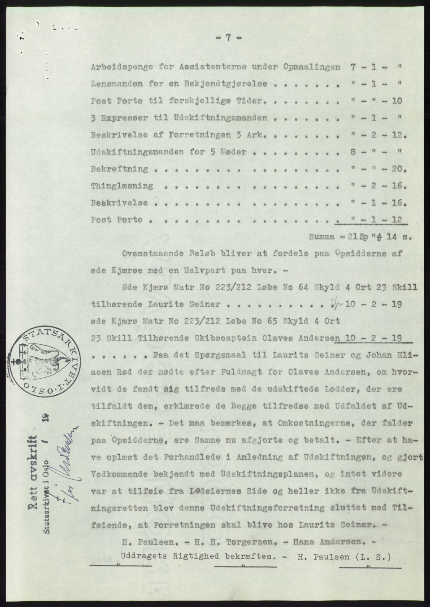 Statsarkivet i Kongsberg, AV/SAKO-A-0001, 1957, p. 269