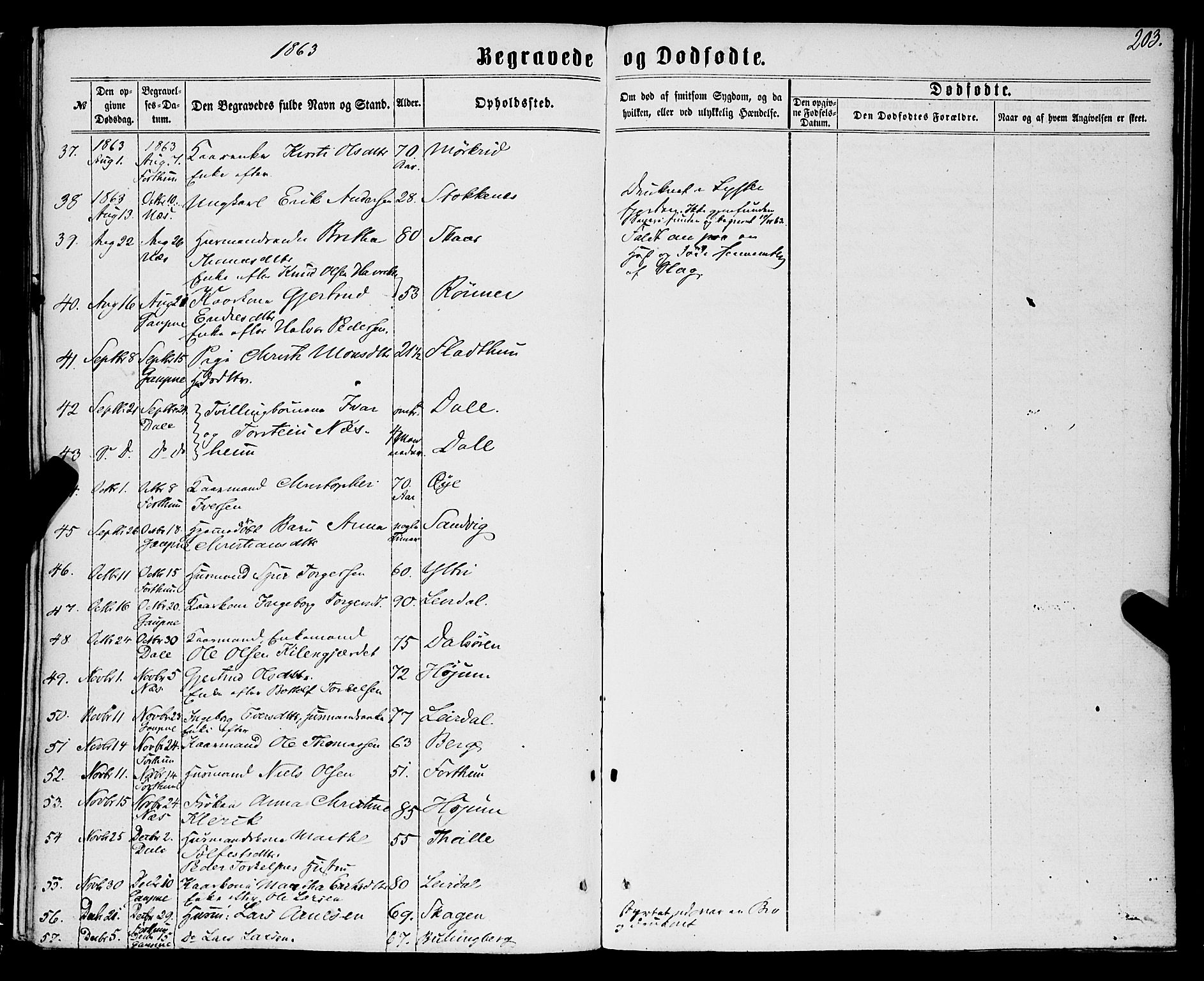 Luster sokneprestembete, AV/SAB-A-81101/H/Haa/Haaa/L0008: Parish register (official) no. A 8, 1860-1870, p. 203