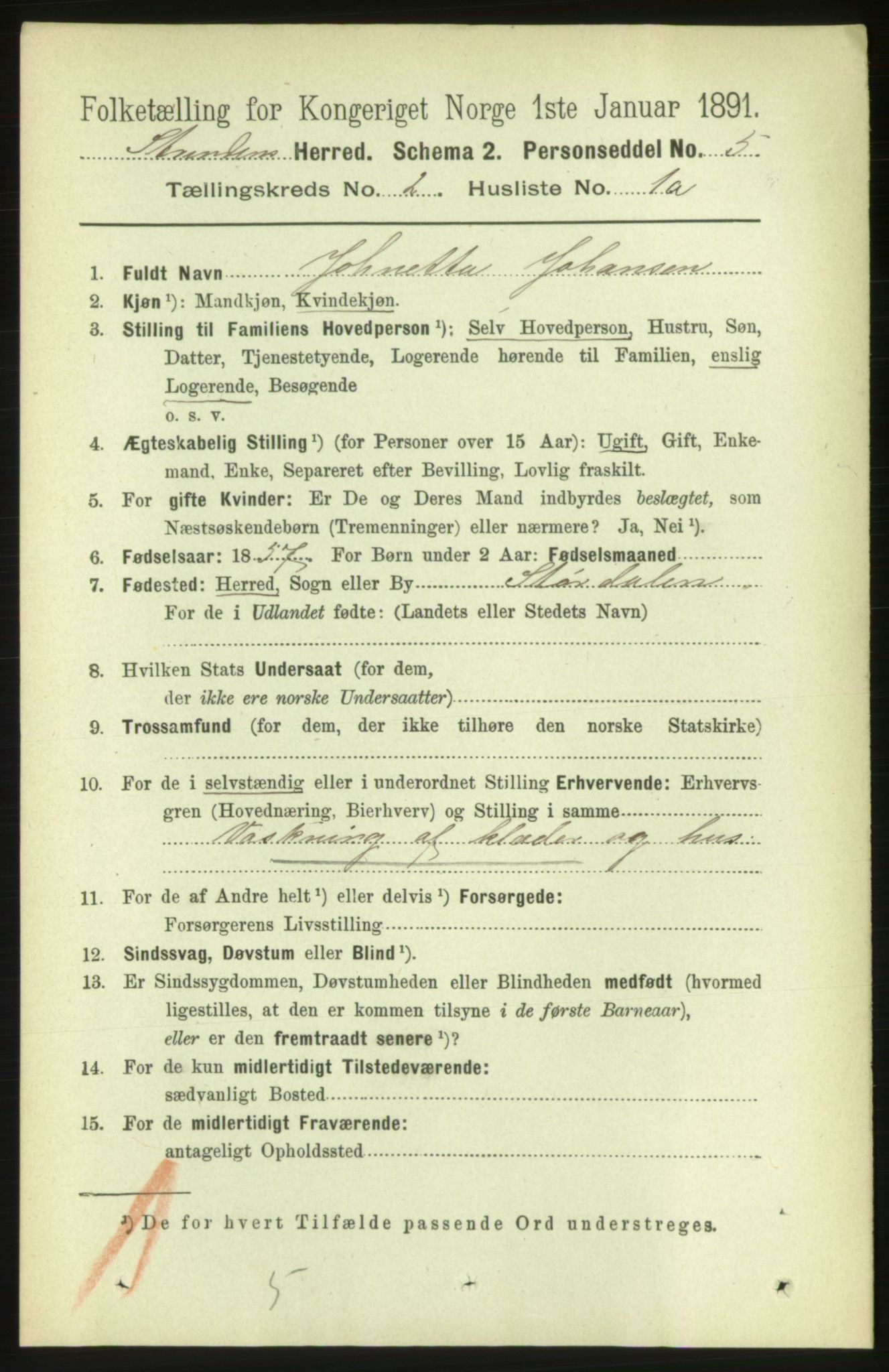 RA, 1891 census for 1660 Strinda, 1891, p. 794