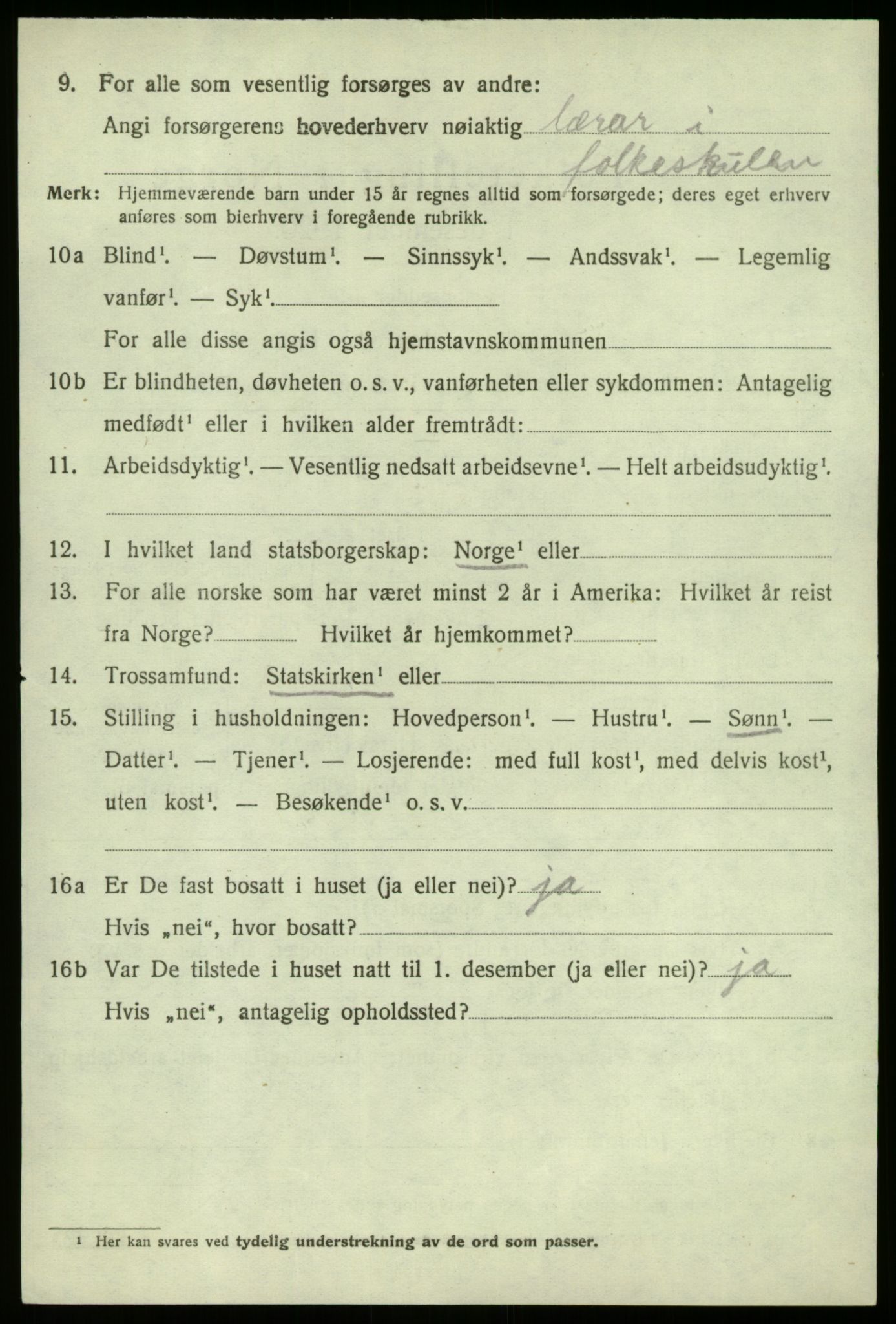 SAB, 1920 census for Vik, 1920, p. 6110