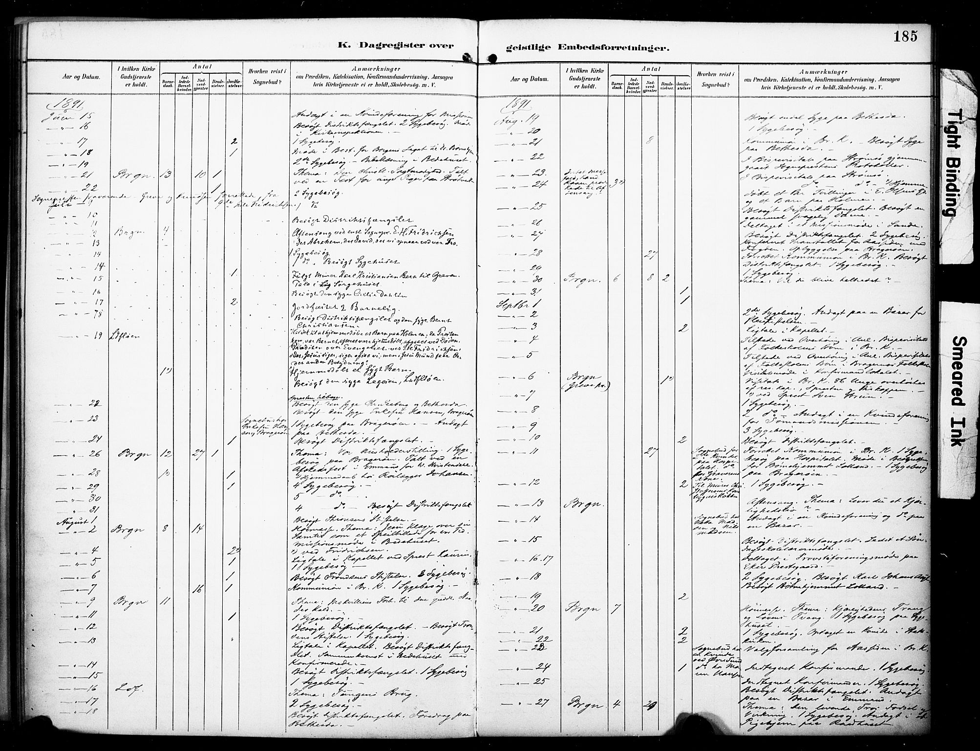 Bragernes kirkebøker, SAKO/A-6/F/Fc/L0006: Parish register (official) no. III 6, 1888-1899, p. 185