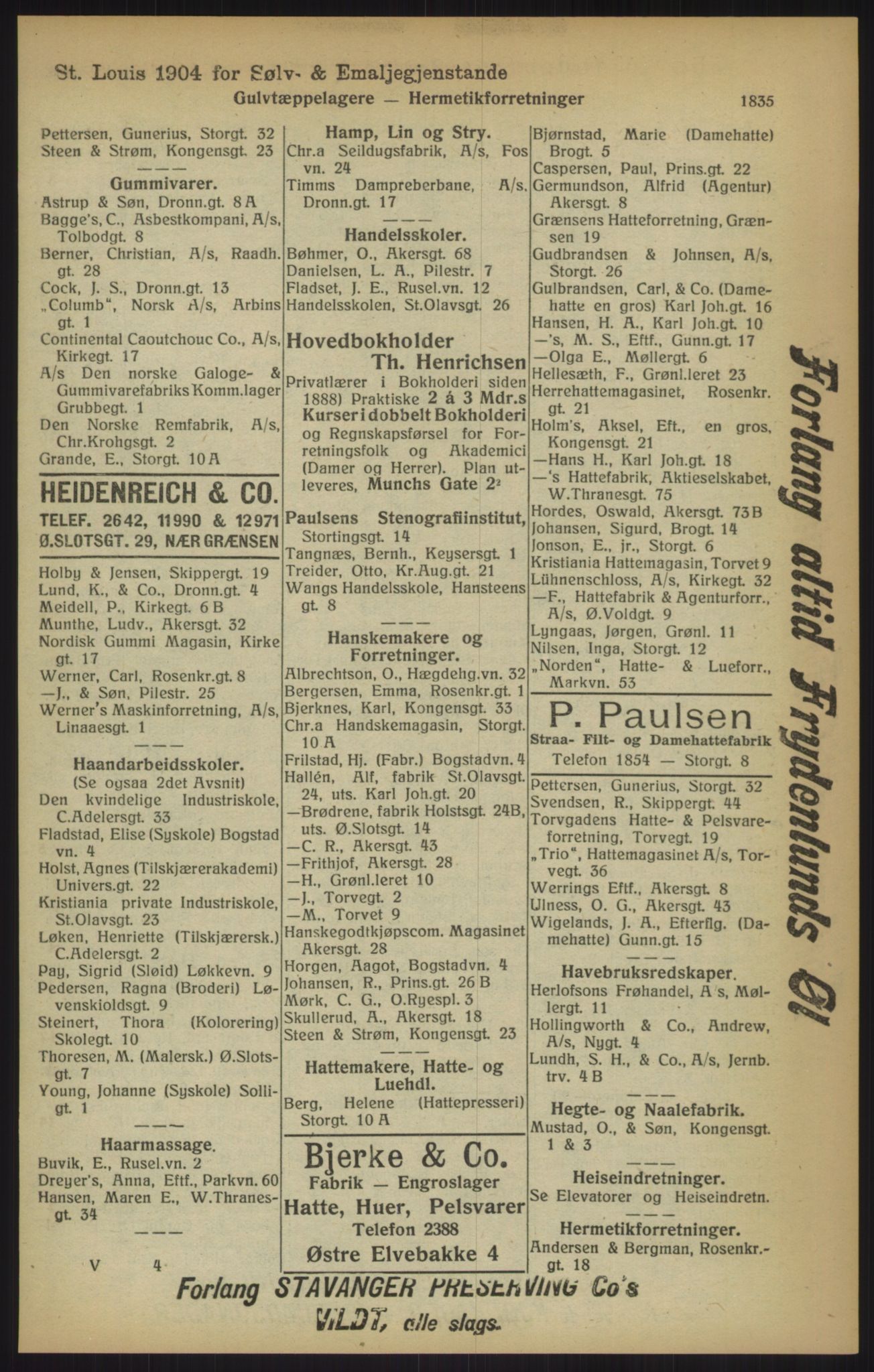 Kristiania/Oslo adressebok, PUBL/-, 1915, p. 1835