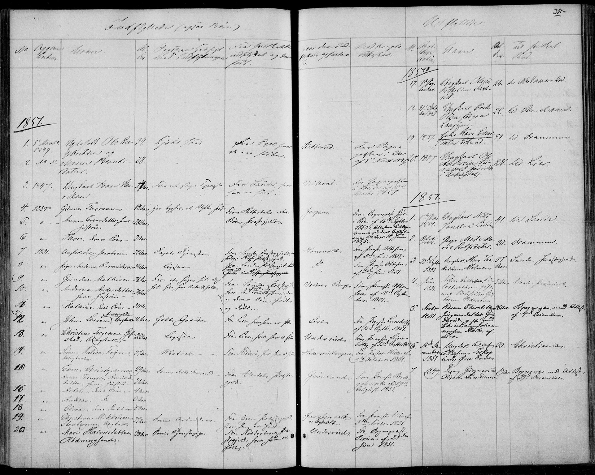 Skoger kirkebøker, AV/SAKO-A-59/F/Fa/L0003: Parish register (official) no. I 3, 1842-1861, p. 351