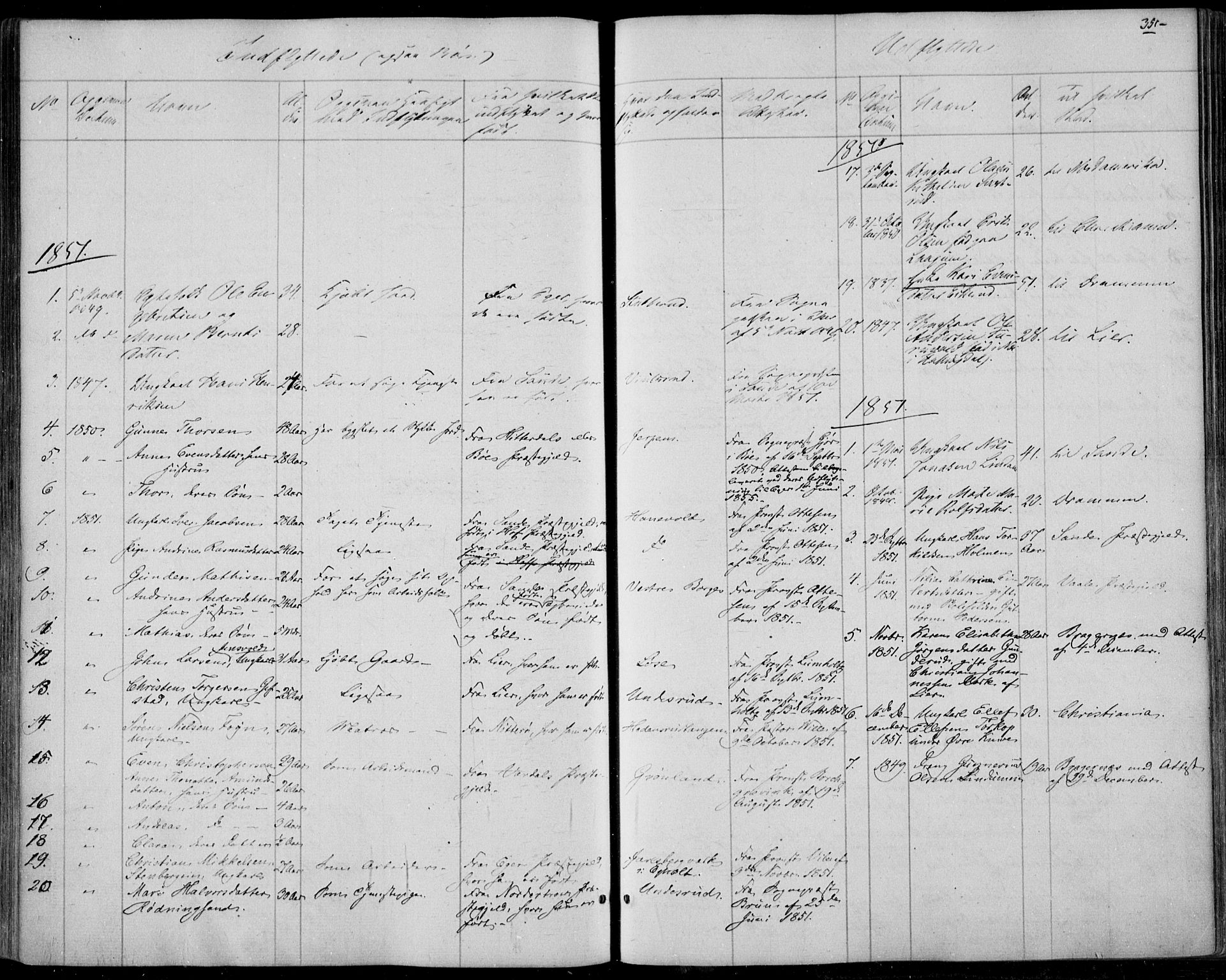 Skoger kirkebøker, SAKO/A-59/F/Fa/L0003: Parish register (official) no. I 3, 1842-1861, p. 351