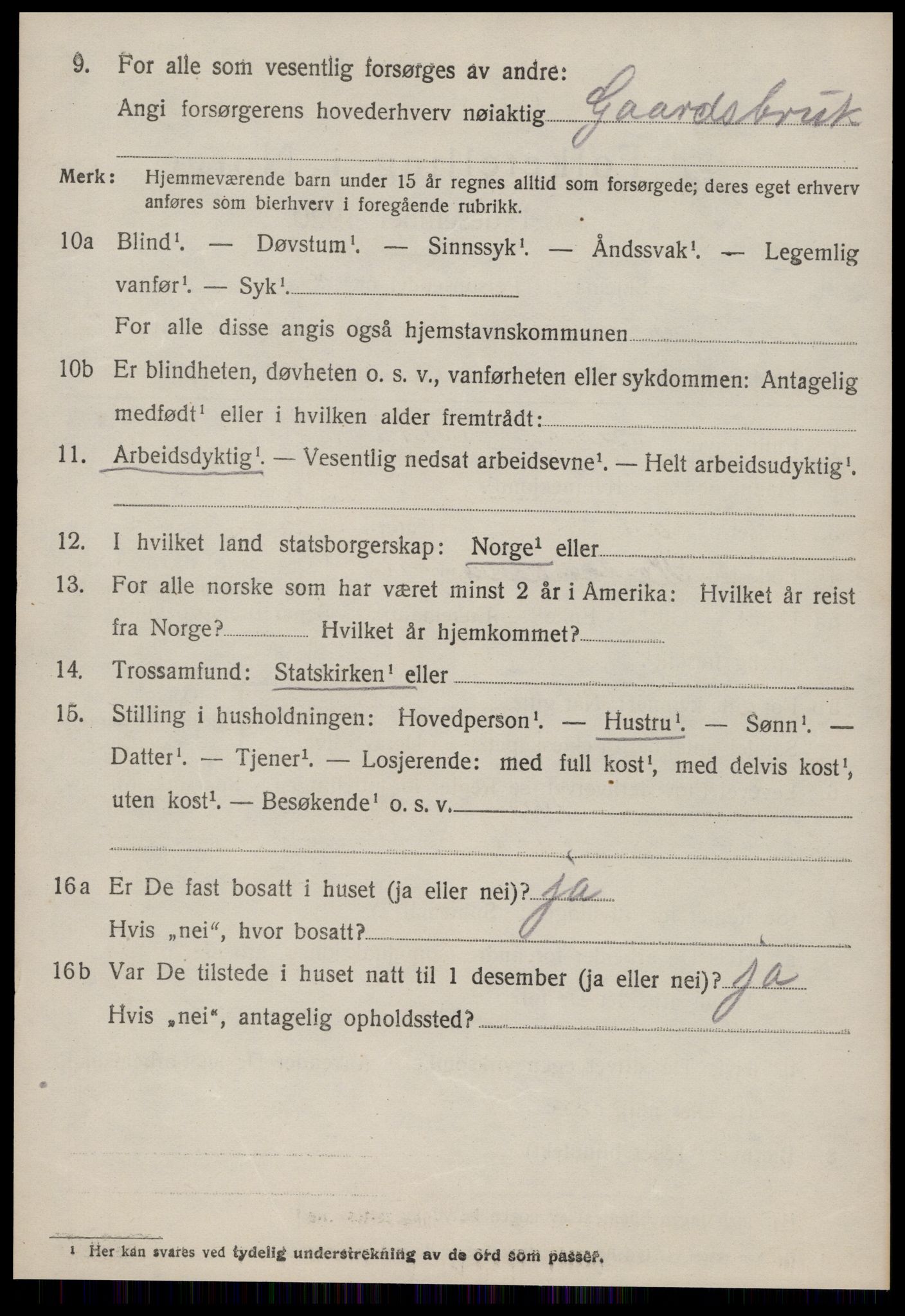 SAT, 1920 census for Borgund, 1920, p. 11243