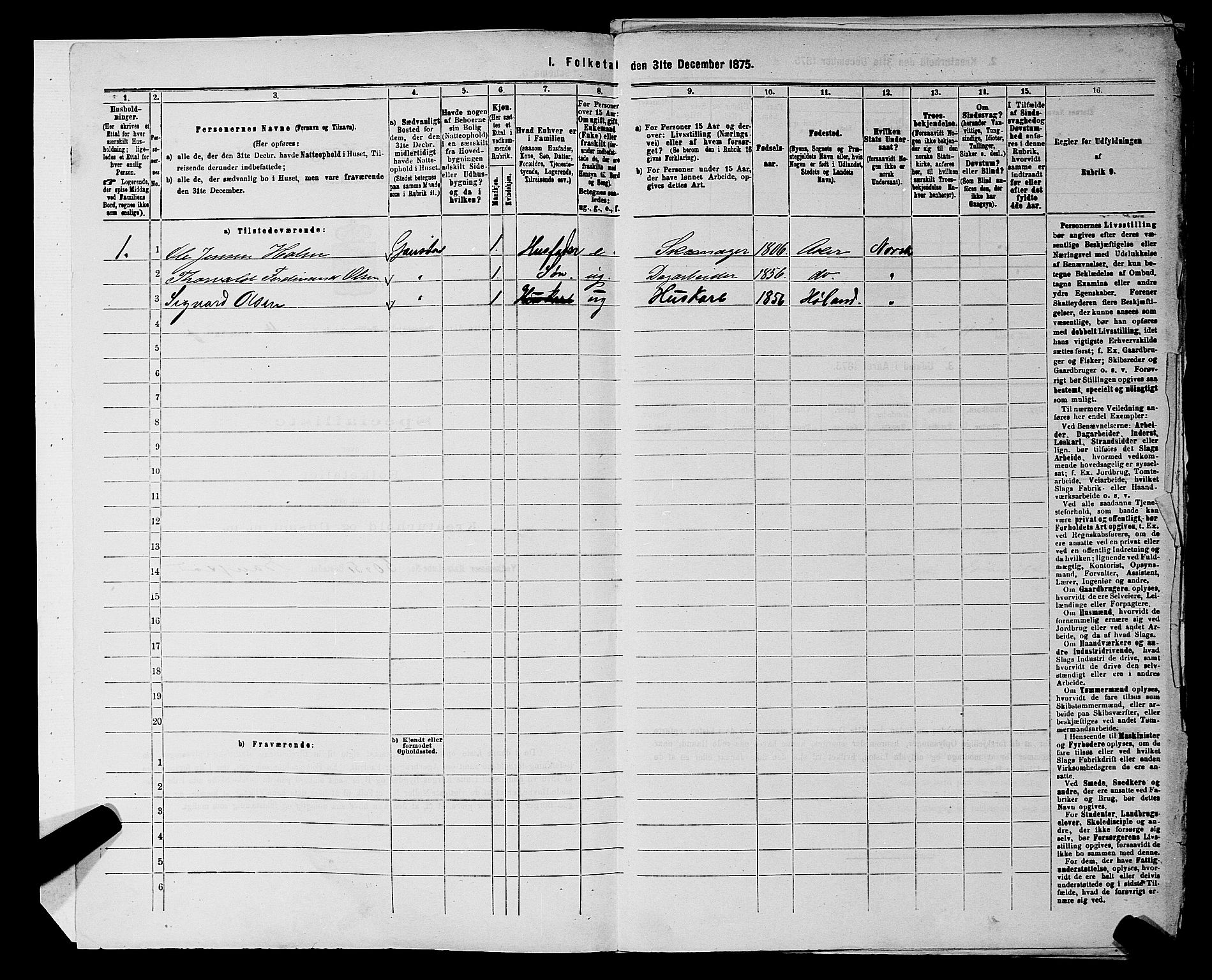 RA, 1875 census for 0218aP Vestre Aker, 1875, p. 1868