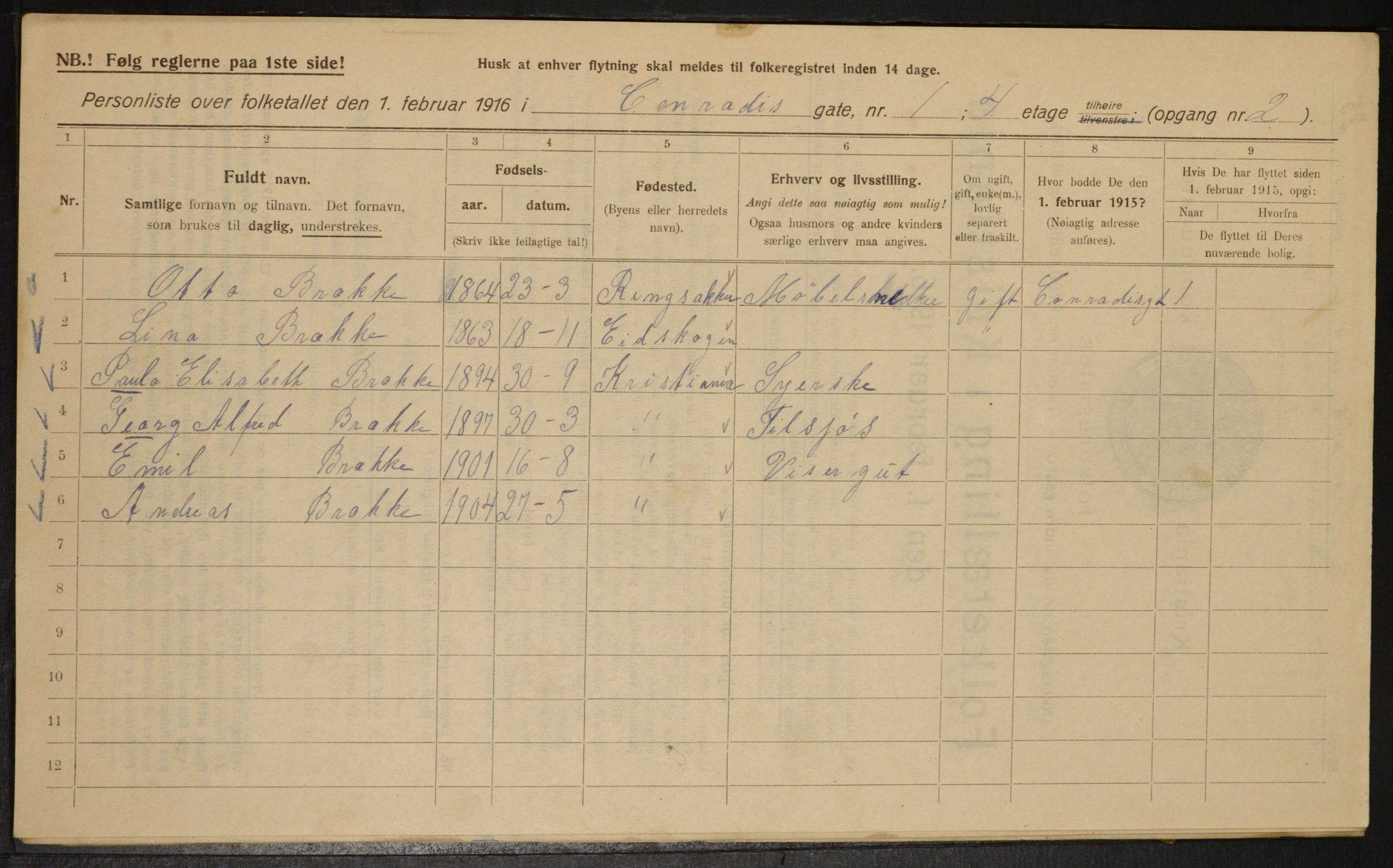 OBA, Municipal Census 1916 for Kristiania, 1916, p. 13358