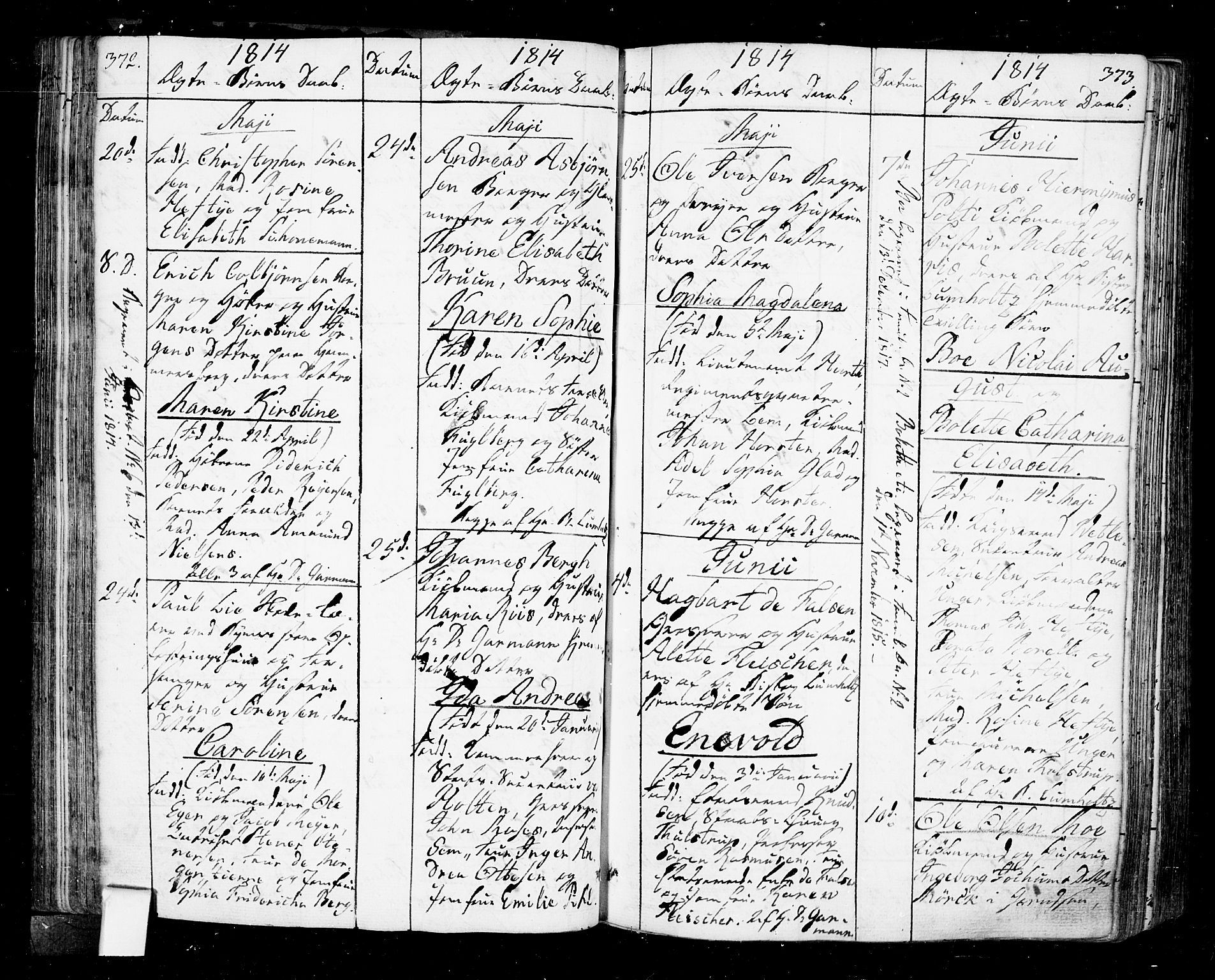 Oslo domkirke Kirkebøker, SAO/A-10752/F/Fa/L0006: Parish register (official) no. 6, 1807-1817, p. 372-373
