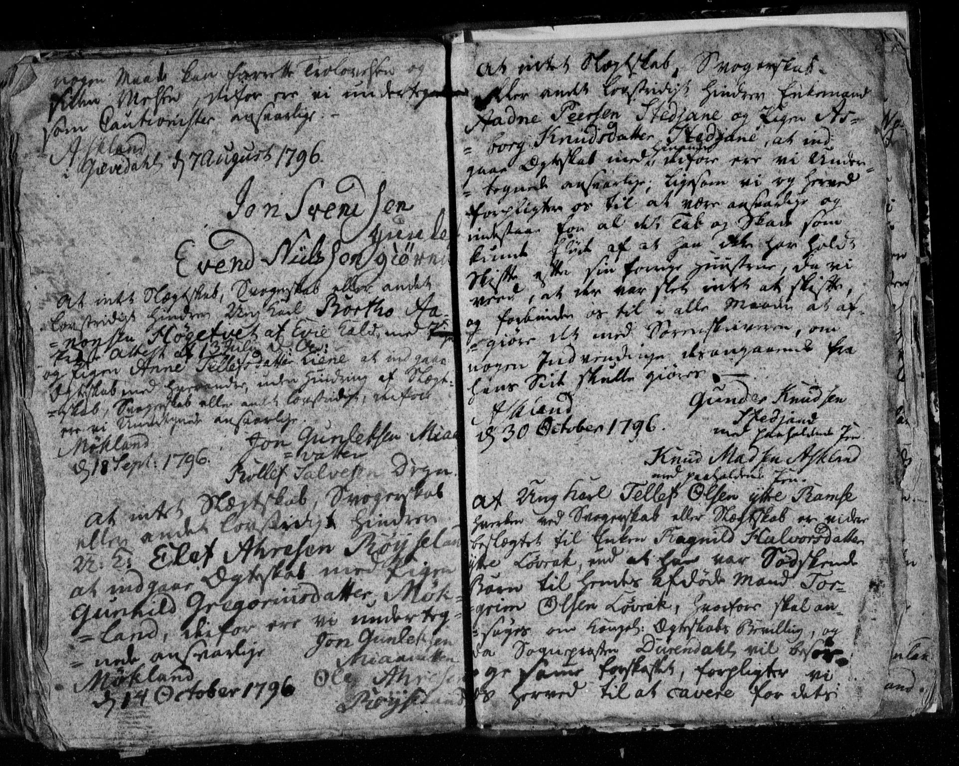 Åmli sokneprestkontor, AV/SAK-1111-0050/F/Fe/L0001: Best man's statements no. A VI 40, 1754-1799