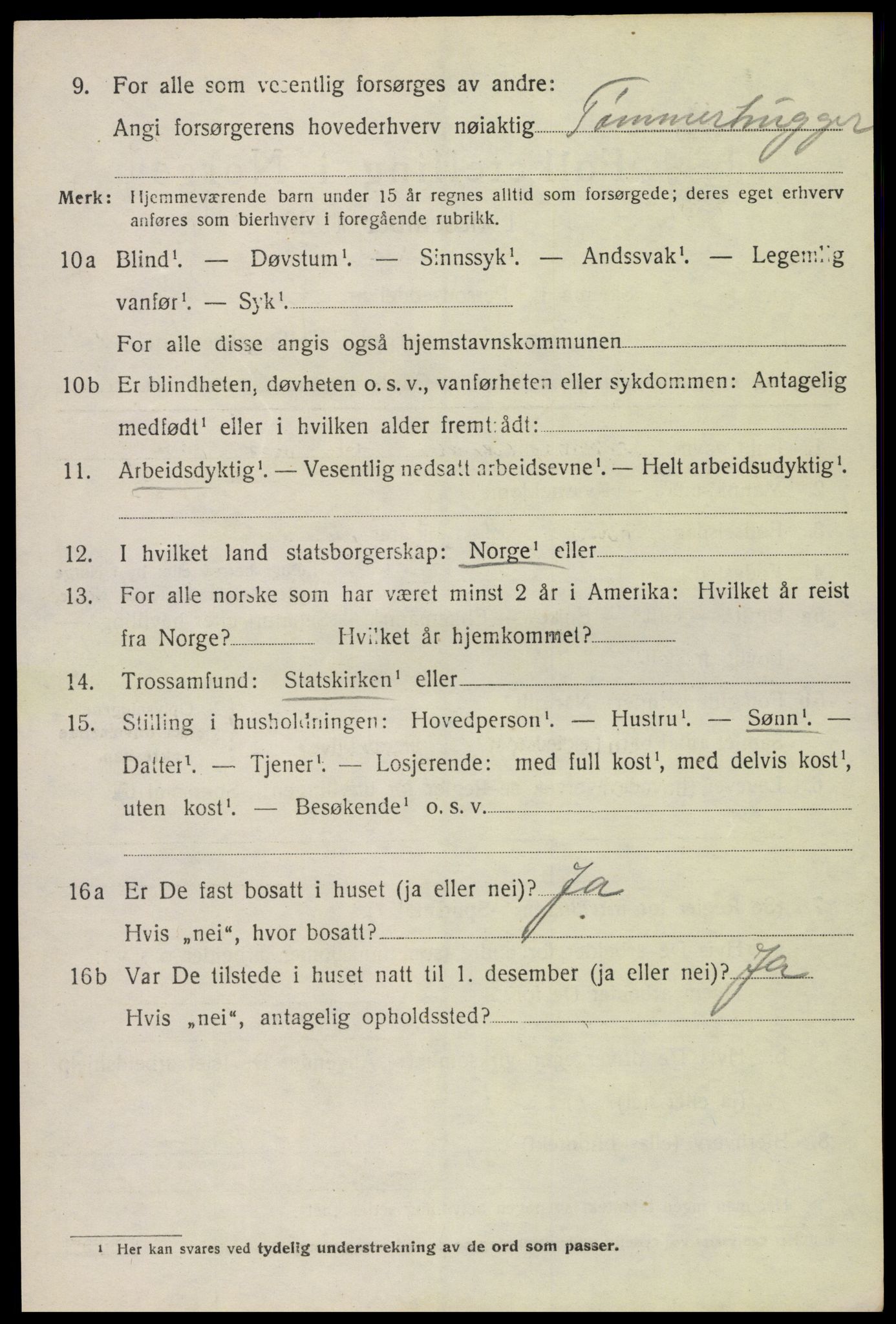 SAH, 1920 census for Furnes, 1920, p. 3398