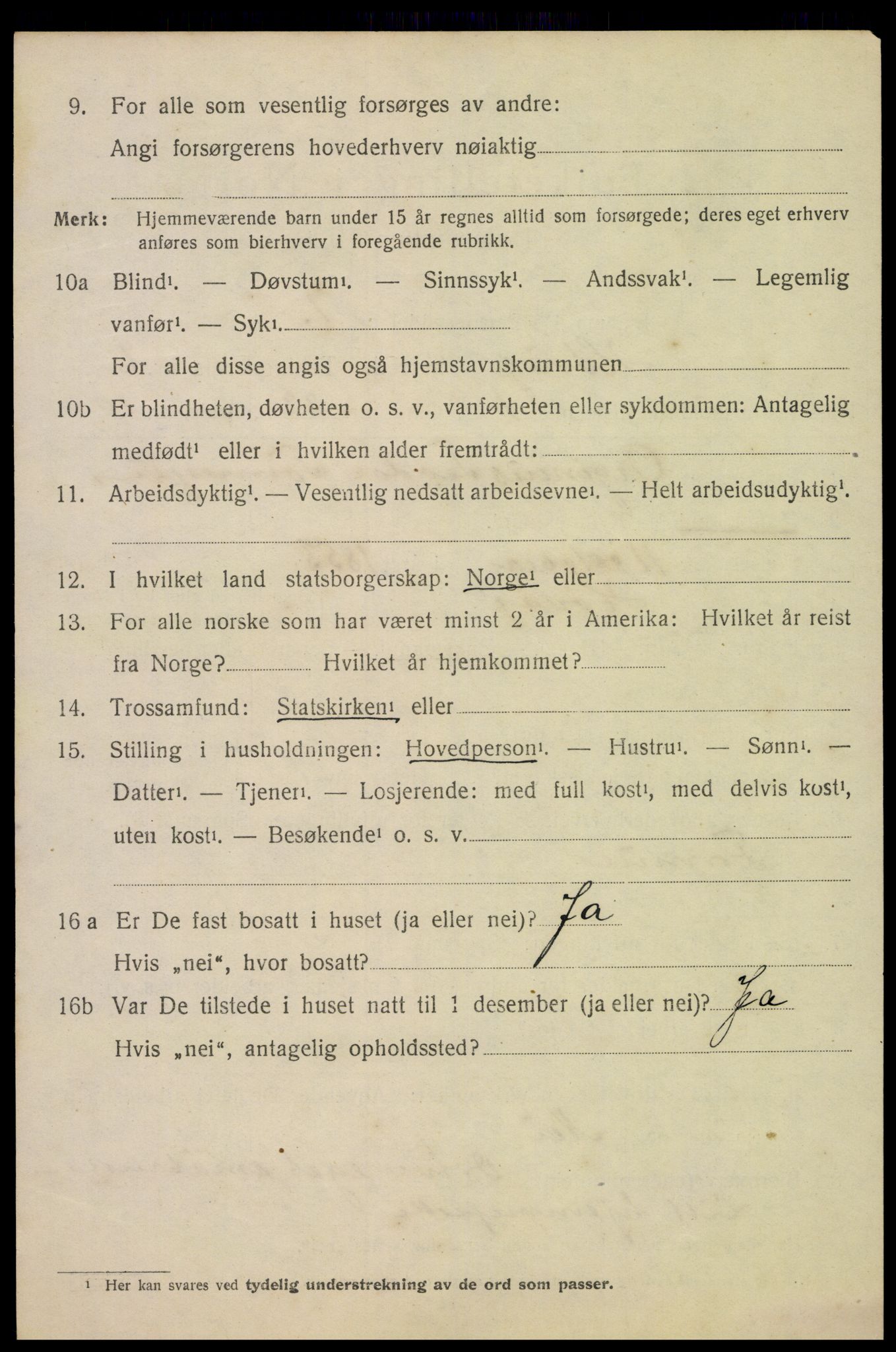 SAK, 1920 census for Høvåg, 1920, p. 3095