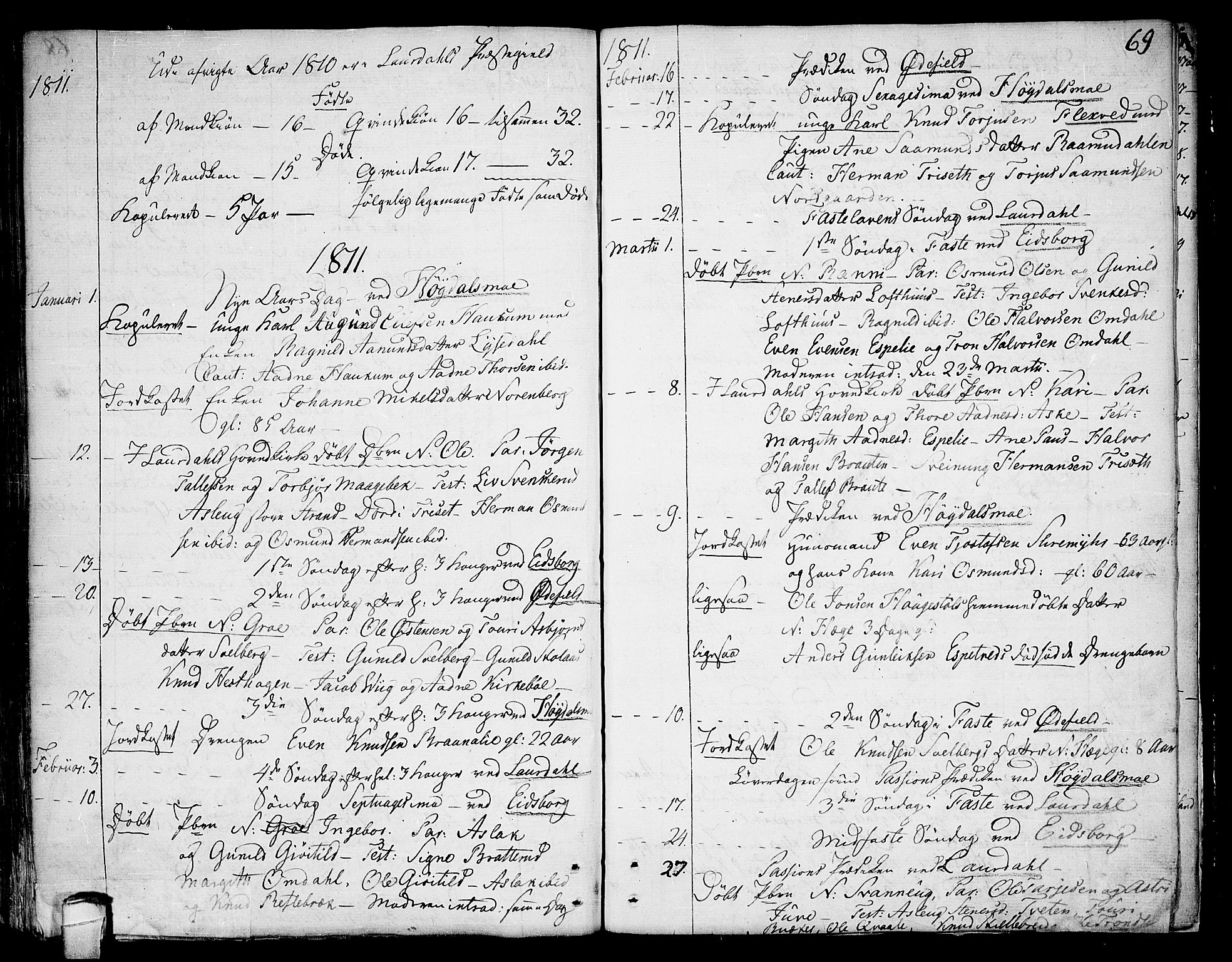 Lårdal kirkebøker, SAKO/A-284/F/Fa/L0004: Parish register (official) no. I 4, 1790-1814, p. 69