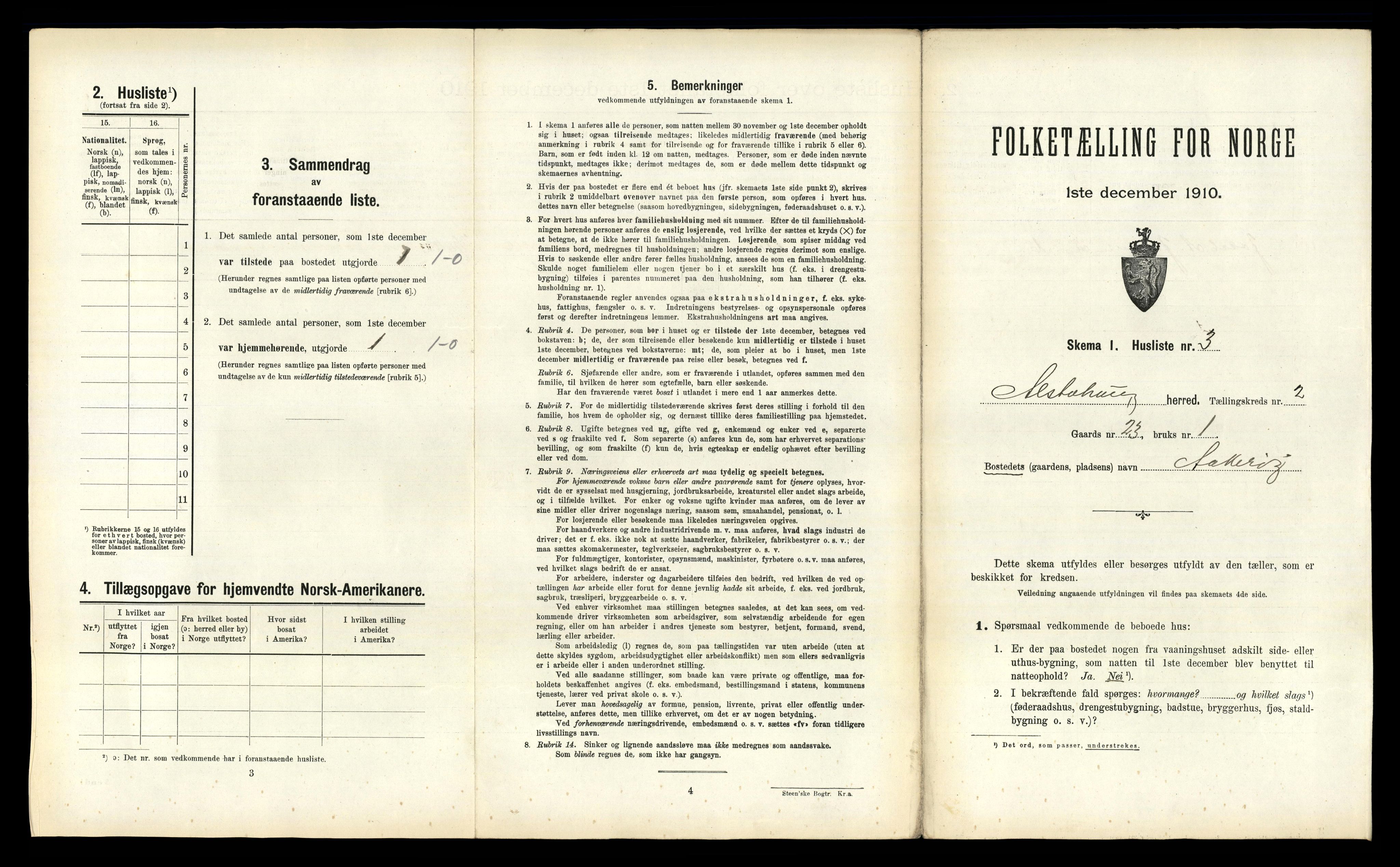 RA, 1910 census for Alstahaug, 1910, p. 276