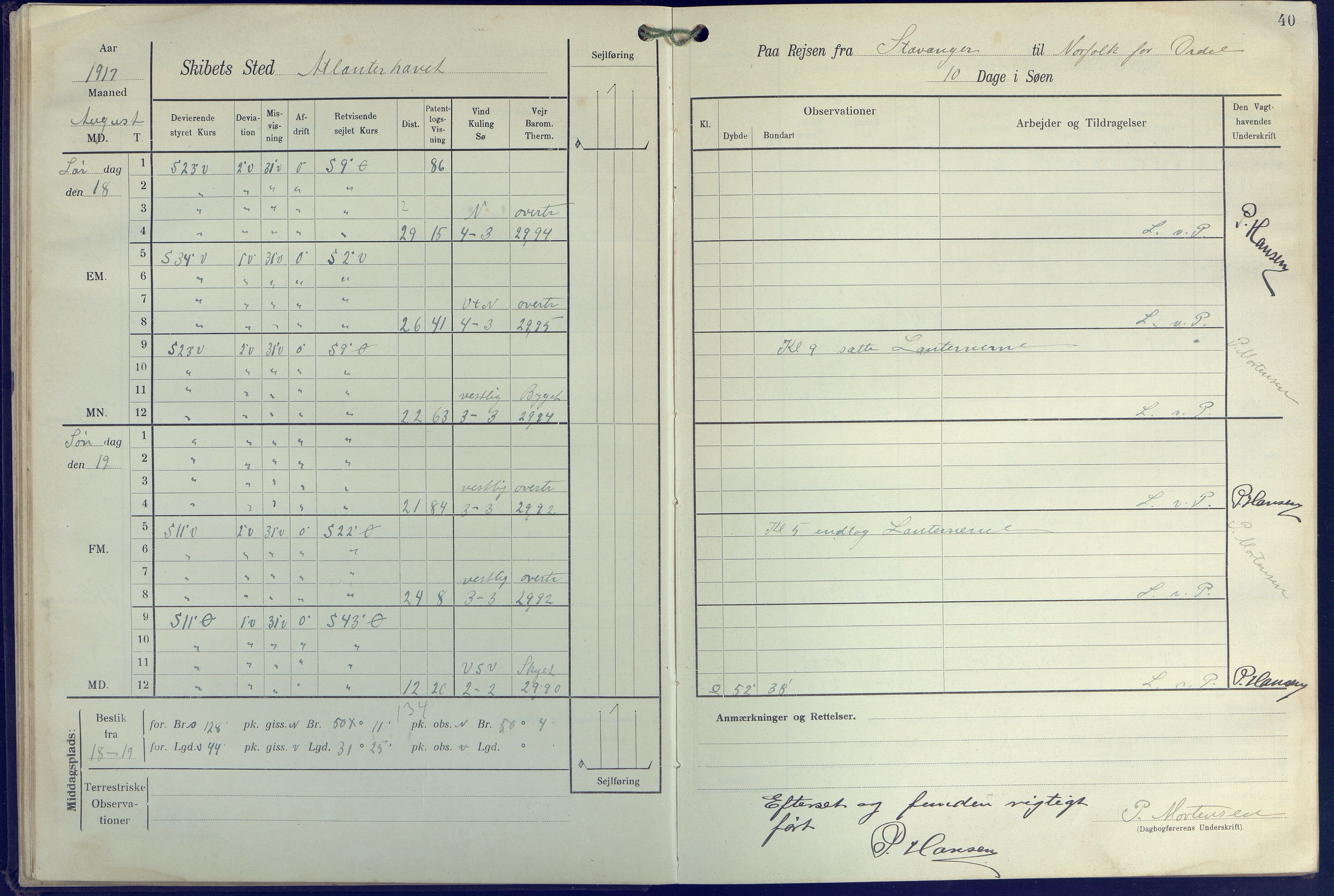 Fartøysarkivet, AAKS/PA-1934/F/L0271: Pehr Ugland (bark), 1917-1919, p. 40