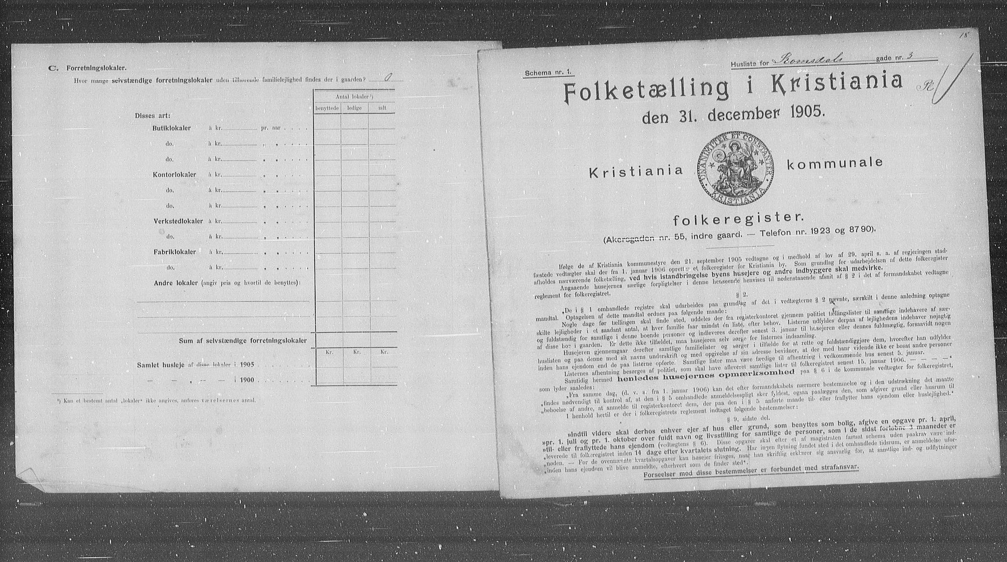 OBA, Municipal Census 1905 for Kristiania, 1905, p. 43814