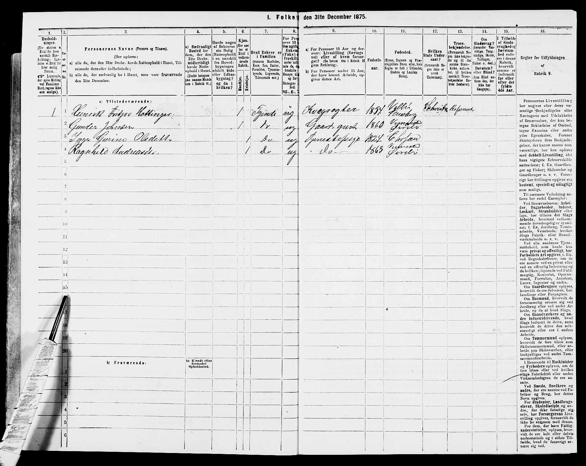 SAK, 1875 census for 1016P Øvrebø, 1875, p. 671