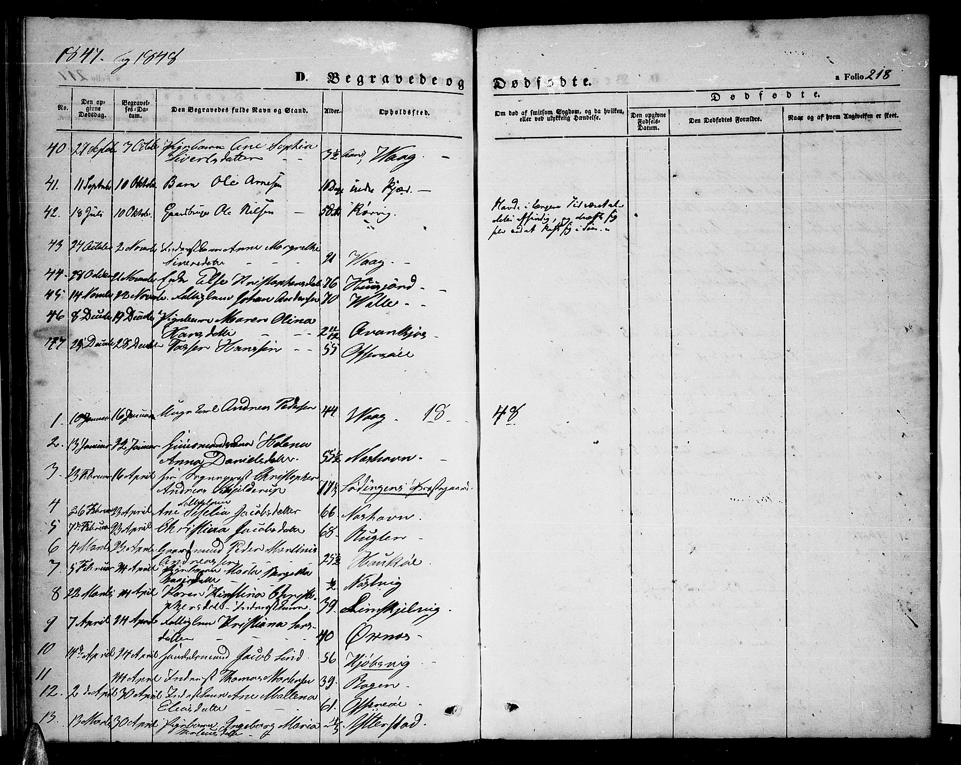 Ministerialprotokoller, klokkerbøker og fødselsregistre - Nordland, AV/SAT-A-1459/872/L1045: Parish register (copy) no. 872C01, 1840-1851, p. 218