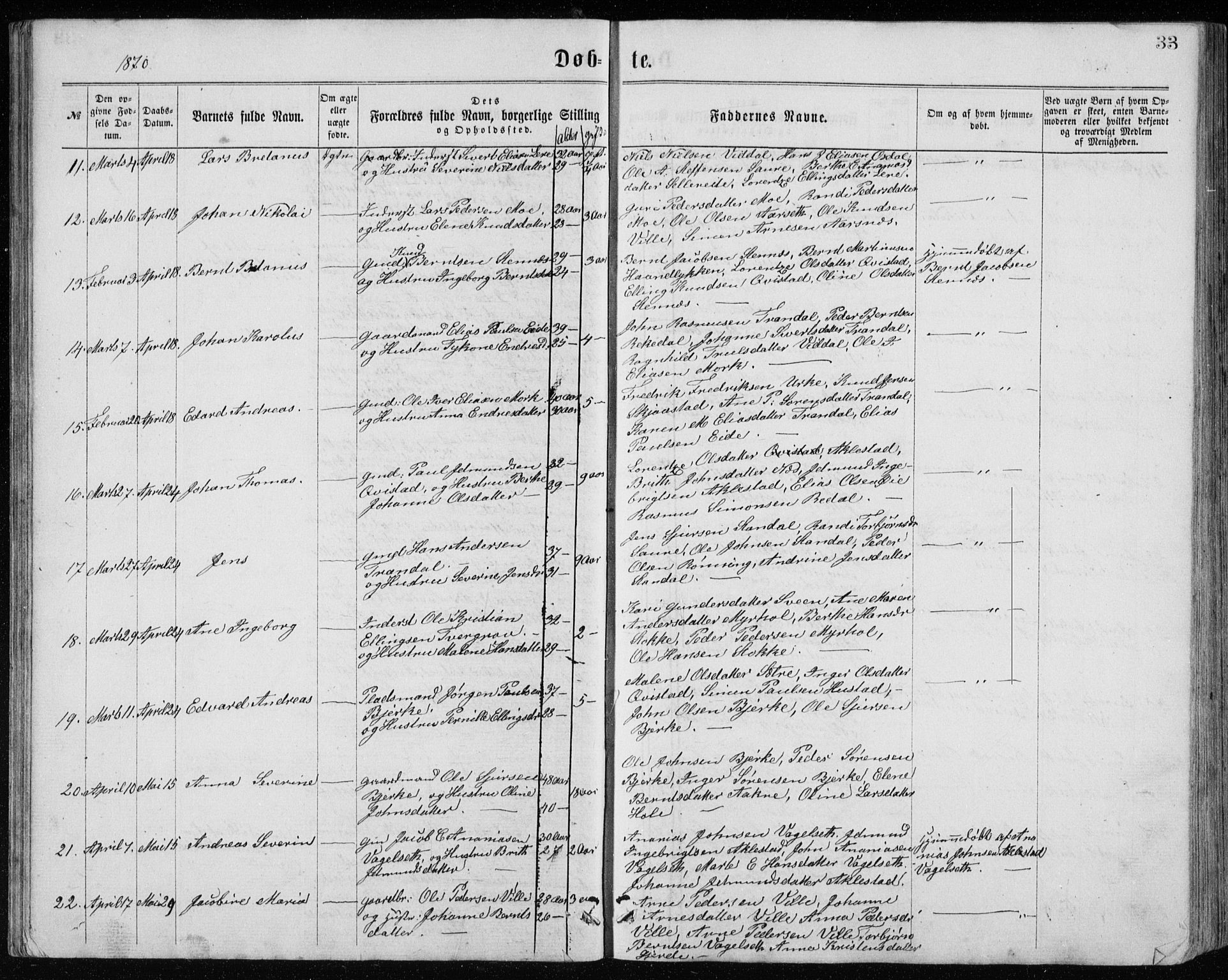 Ministerialprotokoller, klokkerbøker og fødselsregistre - Møre og Romsdal, AV/SAT-A-1454/515/L0214: Parish register (copy) no. 515C01, 1865-1883, p. 33