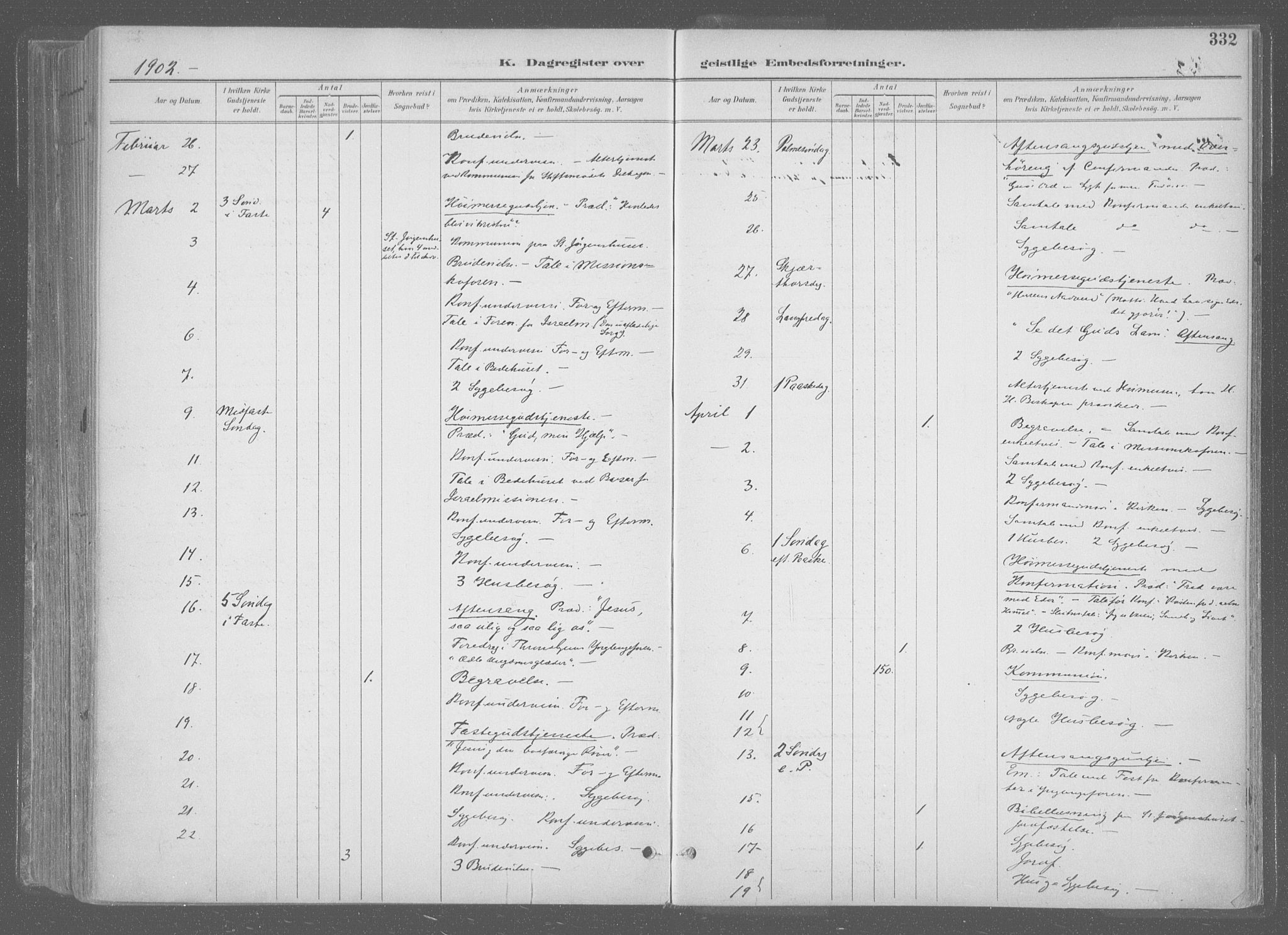 Ministerialprotokoller, klokkerbøker og fødselsregistre - Sør-Trøndelag, SAT/A-1456/601/L0064: Parish register (official) no. 601A31, 1891-1911, p. 332