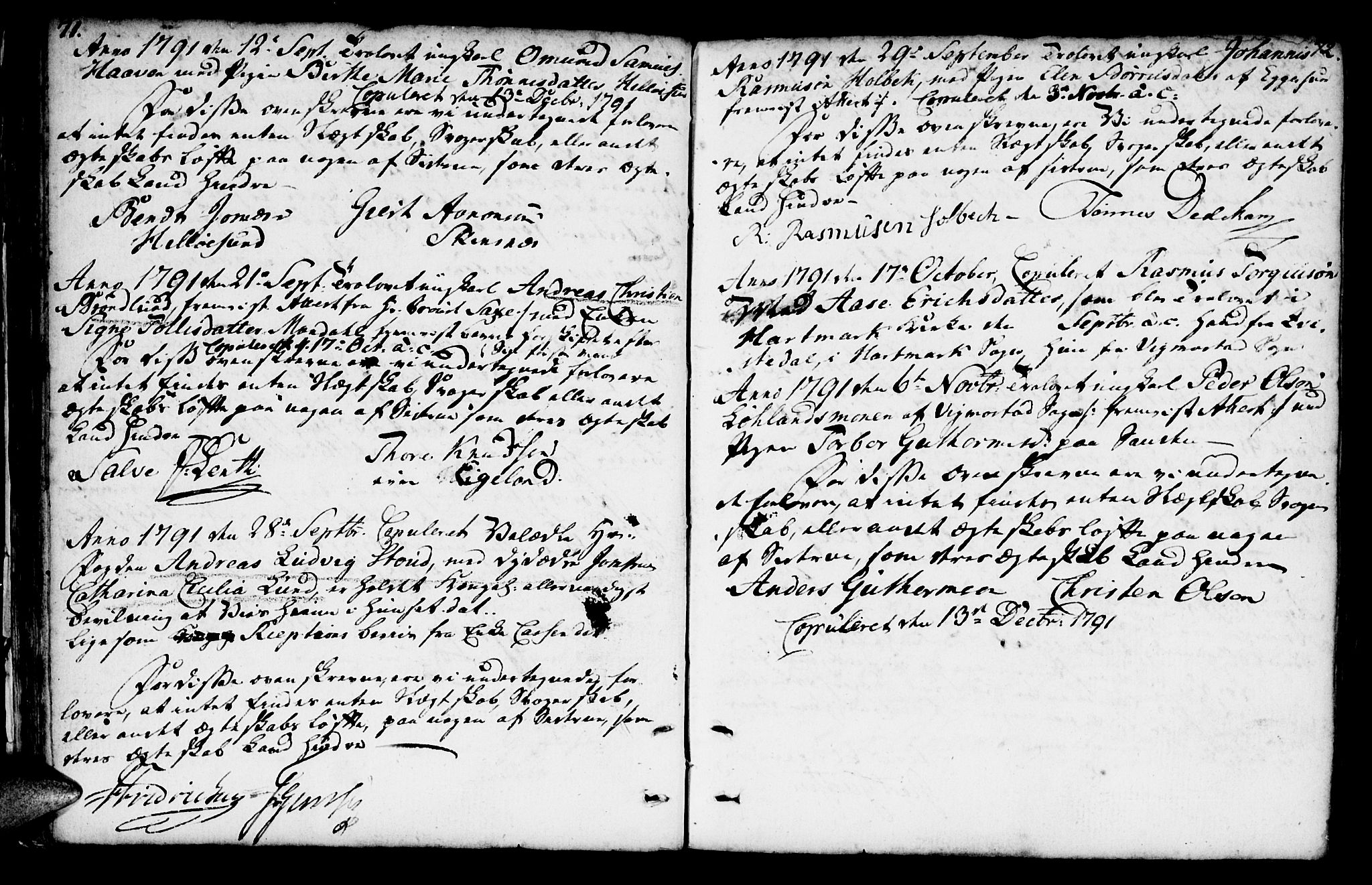 Mandal sokneprestkontor, SAK/1111-0030/F/Fa/Faa/L0007: Parish register (official) no. A 7, 1783-1818, p. 71-72