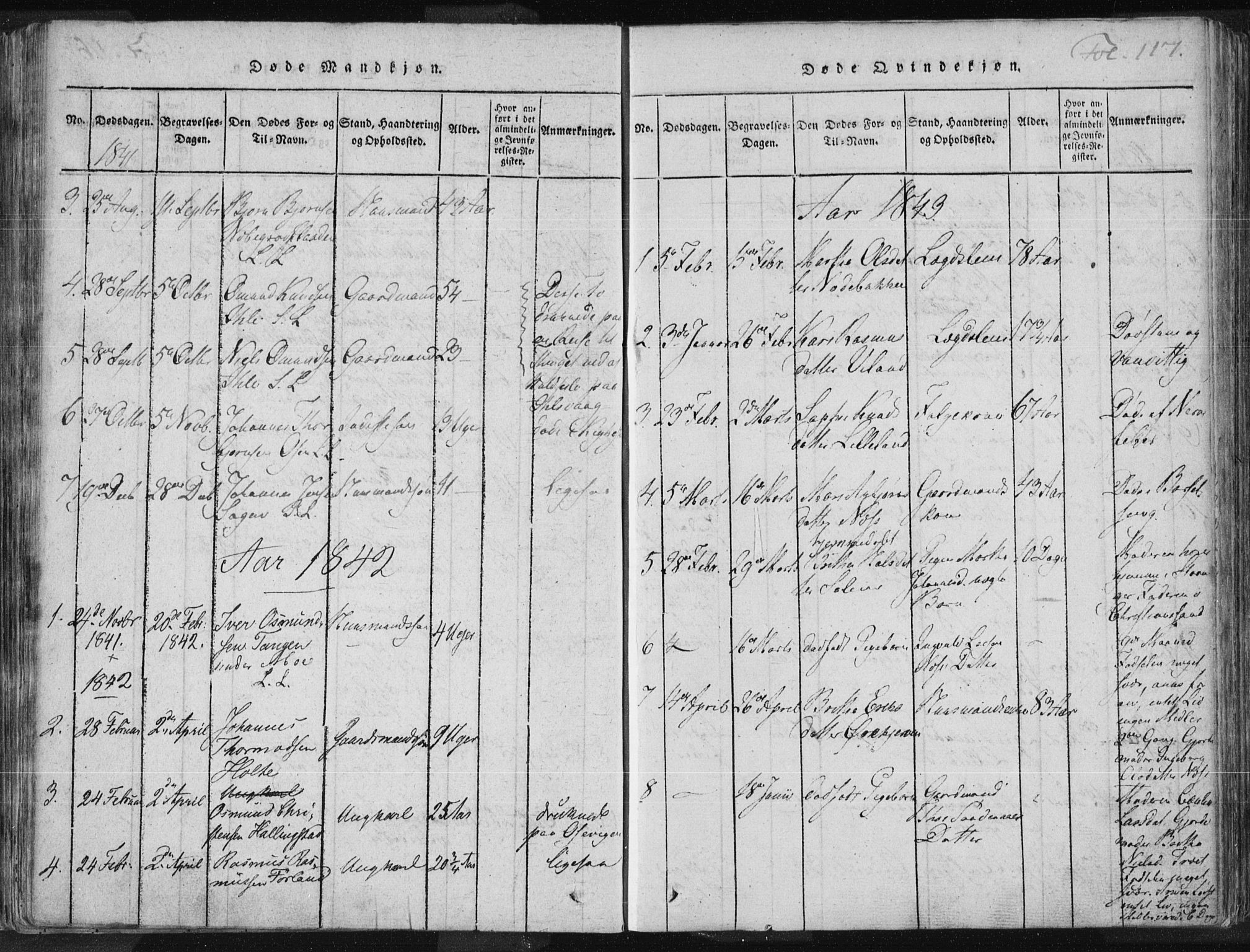 Vikedal sokneprestkontor, SAST/A-101840/01/IV: Parish register (official) no. A 3, 1817-1850, p. 117