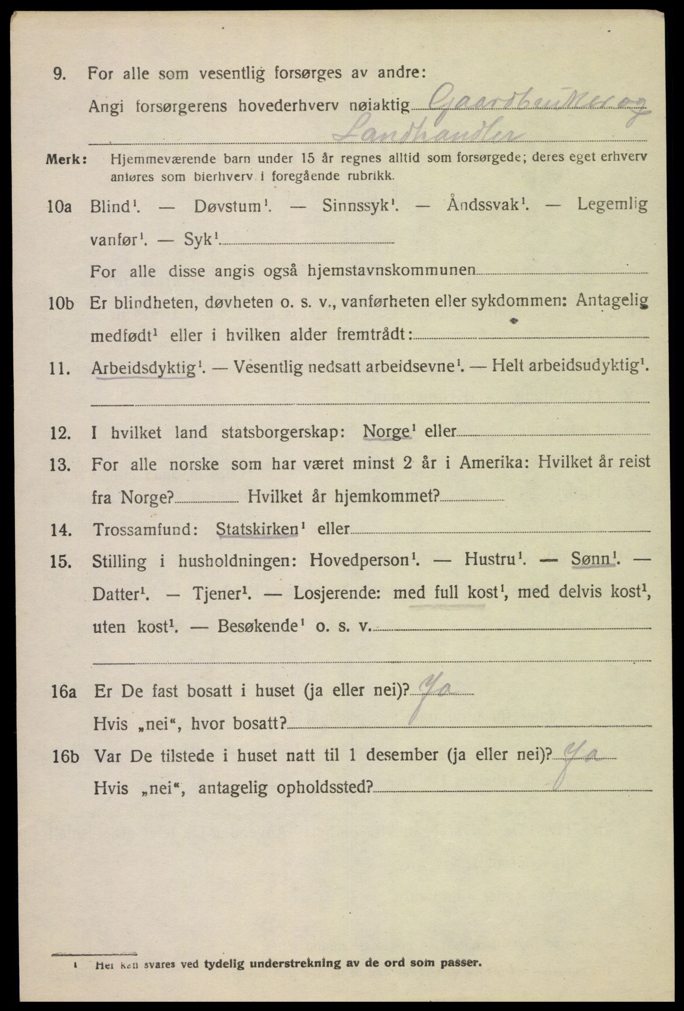 SAK, 1920 census for Kvinesdal, 1920, p. 5728